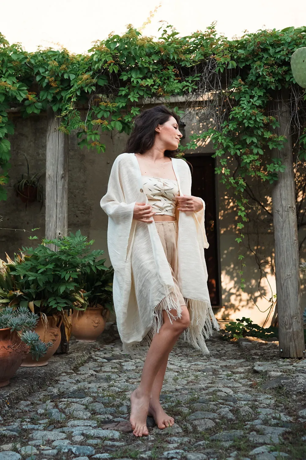 Poncho in lino