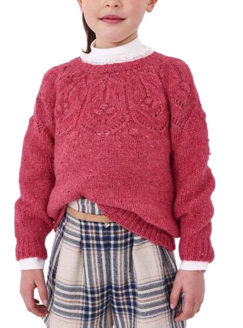 Pullover Mayoral Struttura Rosa per Bambina