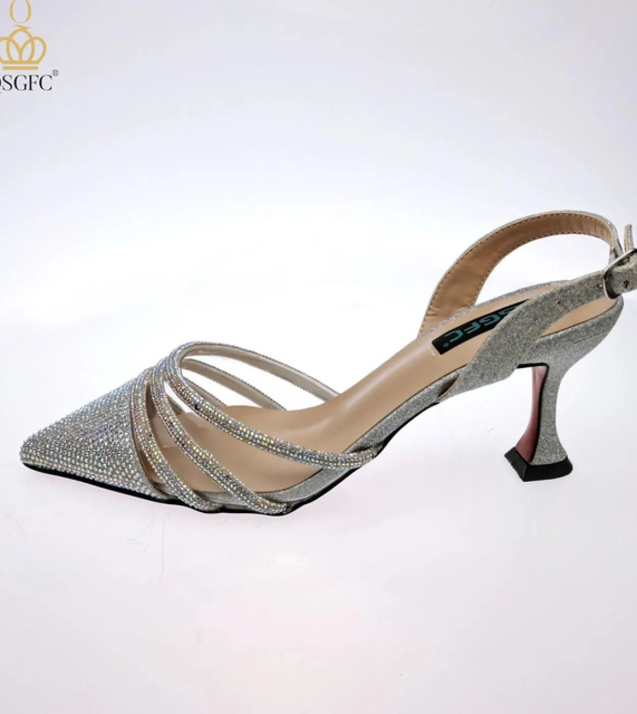 Qsgfc Nigeria Nuove Décolleté a Spillo con Paillettes a Punta D Viola Scarpe da Donna e Décolleté per Borse da Sposa