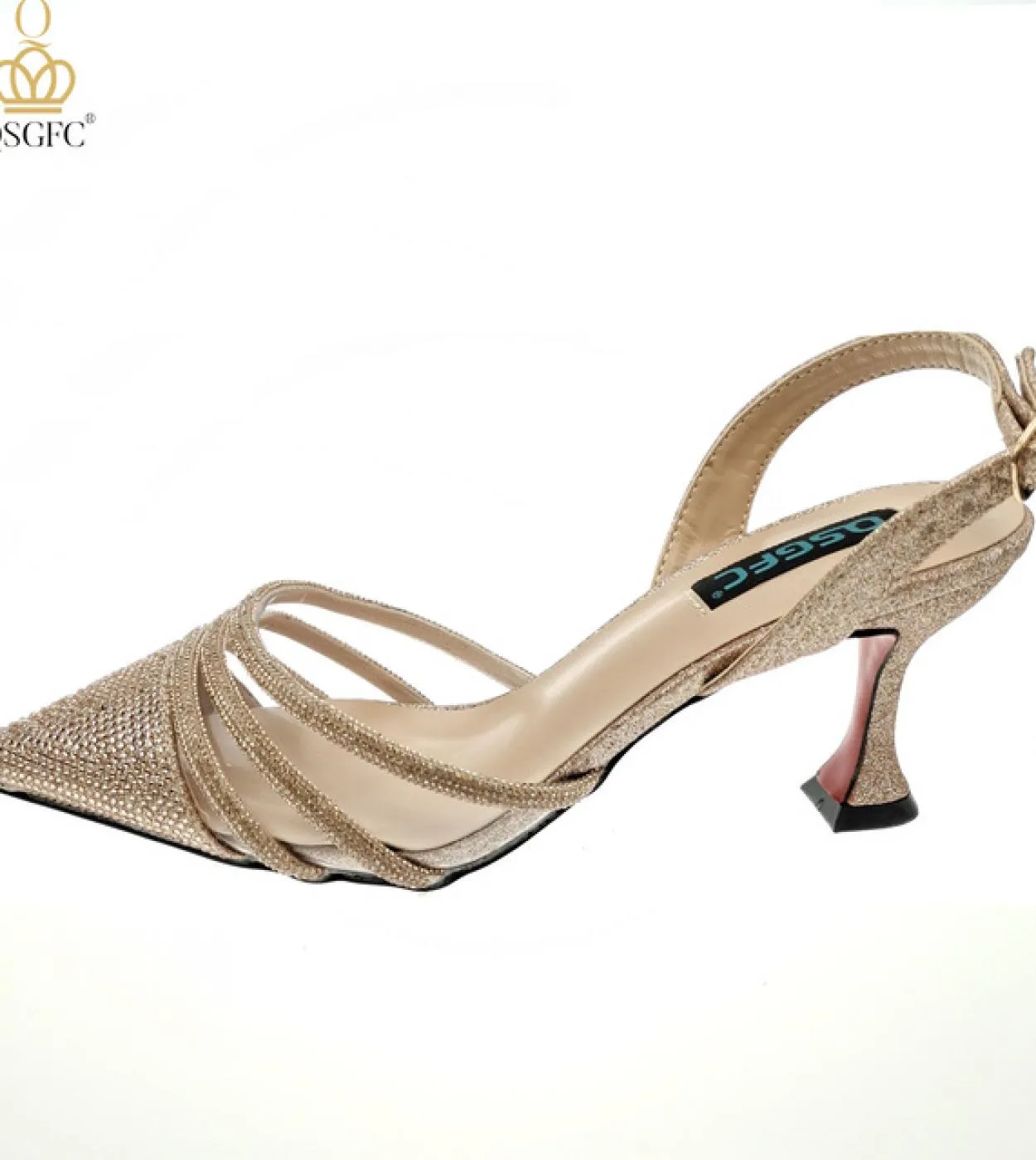 Qsgfc Nigeria Nuove Décolleté a Spillo con Paillettes a Punta D Viola Scarpe da Donna e Décolleté per Borse da Sposa