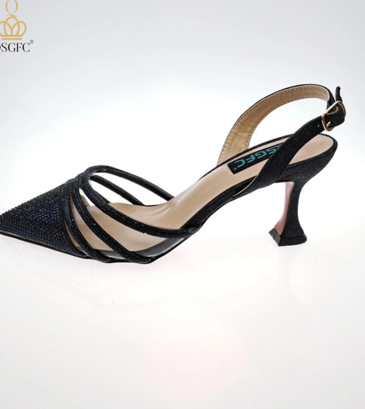 Qsgfc Nigeria Nuove Décolleté a Spillo con Paillettes a Punta D Viola Scarpe da Donna e Décolleté per Borse da Sposa