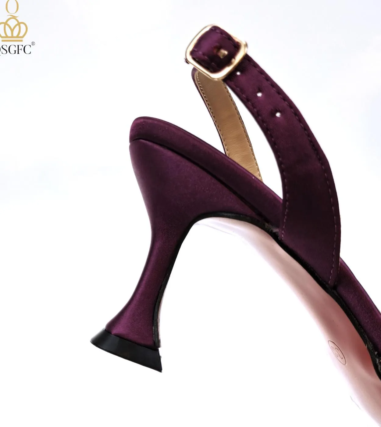 Qsgfc Nigeria Nuove Décolleté a Spillo con Paillettes a Punta D Viola Scarpe da Donna e Décolleté per Borse da Sposa