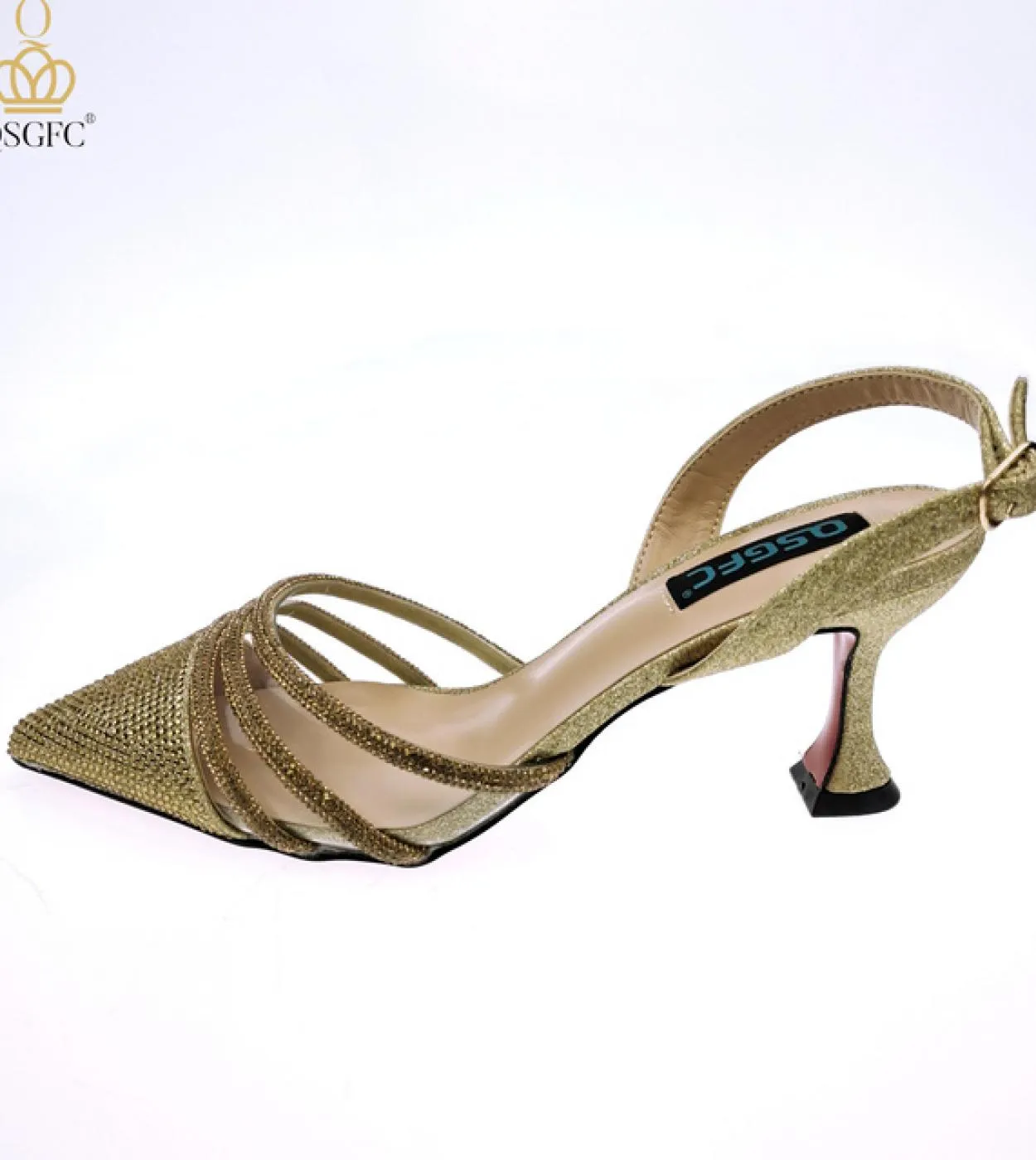 Qsgfc Nigeria Nuove Décolleté a Spillo con Paillettes a Punta D Viola Scarpe da Donna e Décolleté per Borse da Sposa