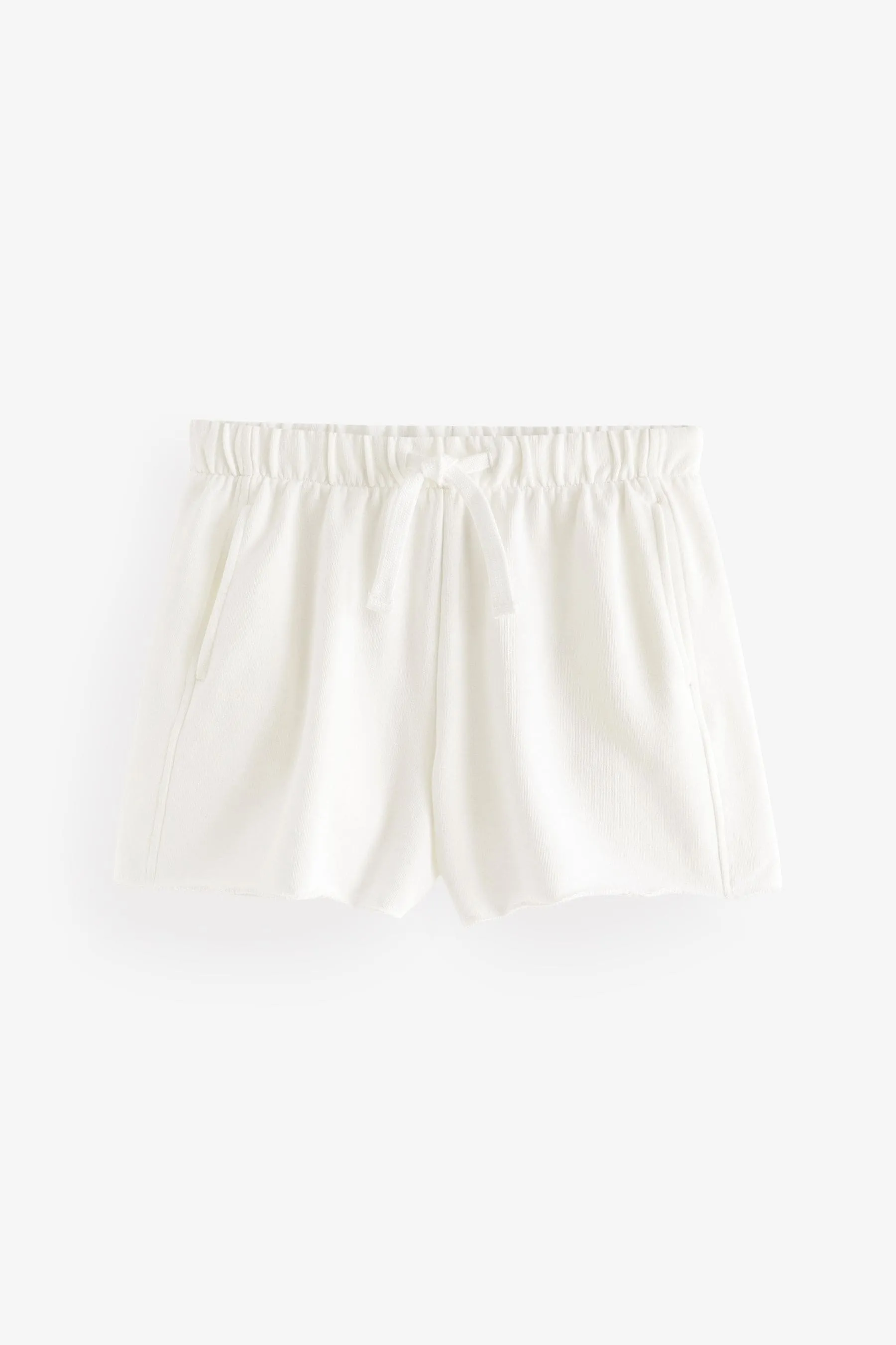 Raw Edge Washed 100% Cotton Jersey Shorts    