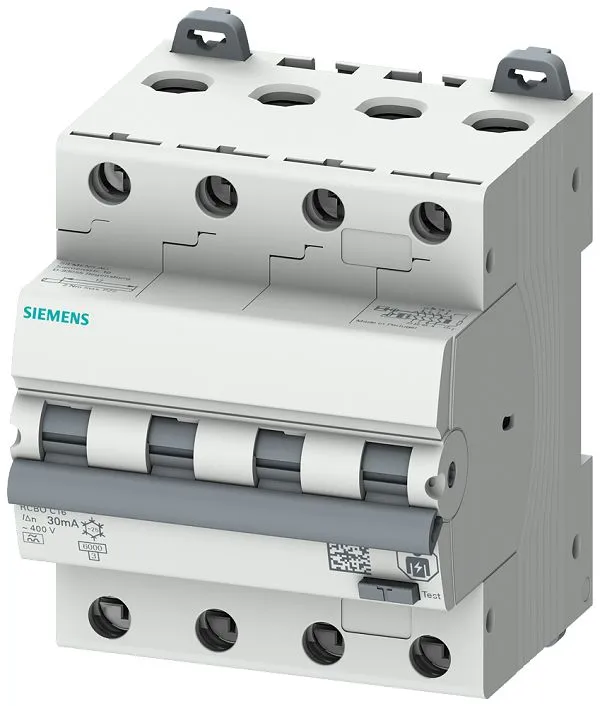 RCBO Siemens 5SU1346-7FP16, 4P, 16A, sensibilità 30mA