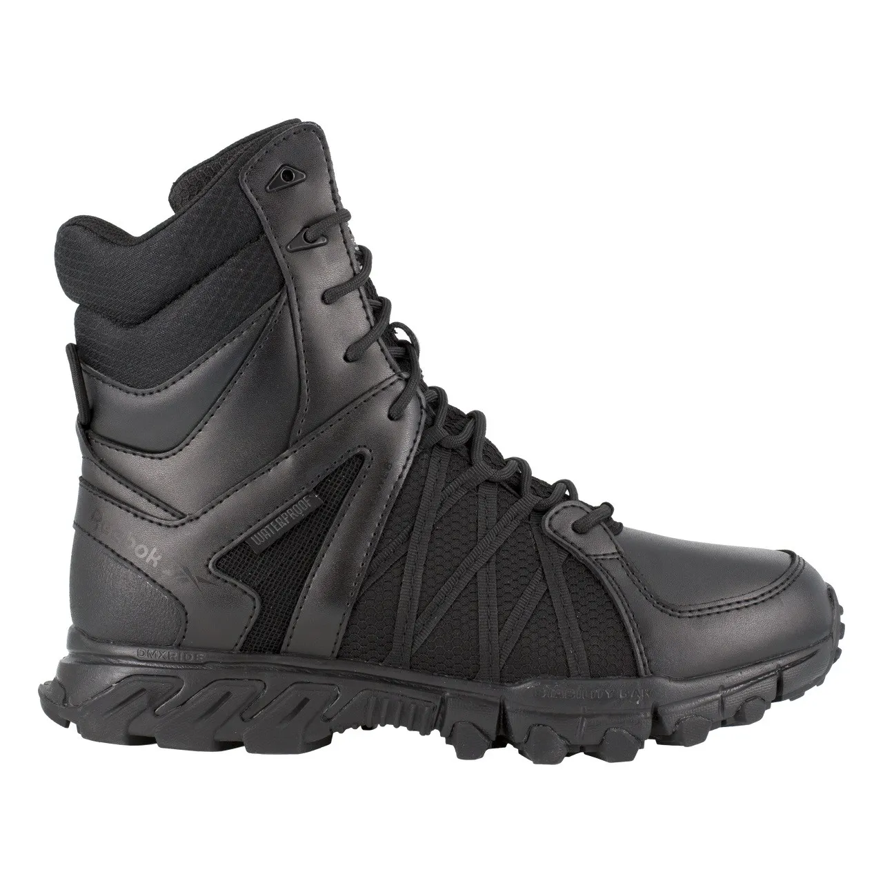 Reebok Trailgrip Tactical 8'', stivale isolante impermeabile da uomo nero con cerniera laterale