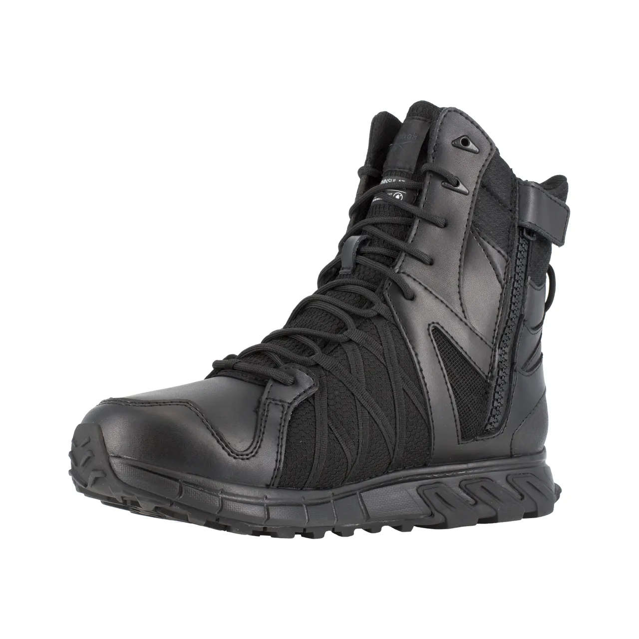 Reebok Trailgrip Tactical 8'', stivale isolante impermeabile da uomo nero con cerniera laterale