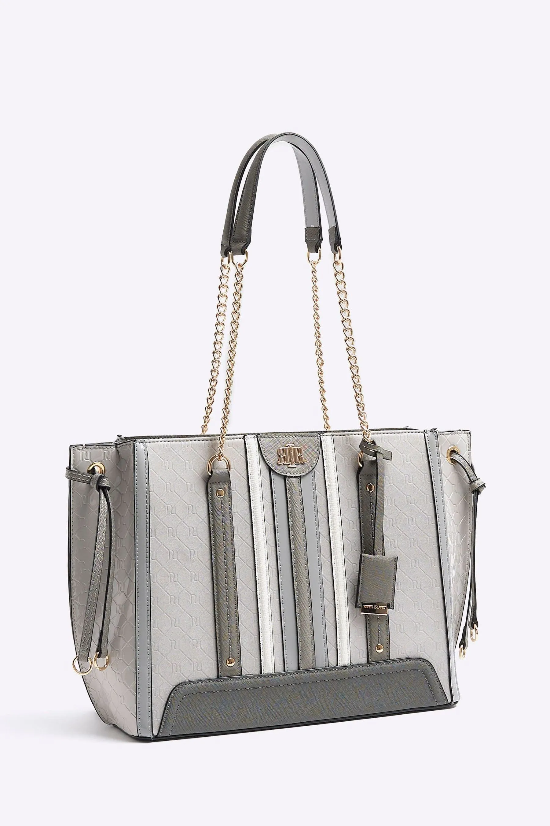 River Island - Borsa shopping con pannelli diplomatici