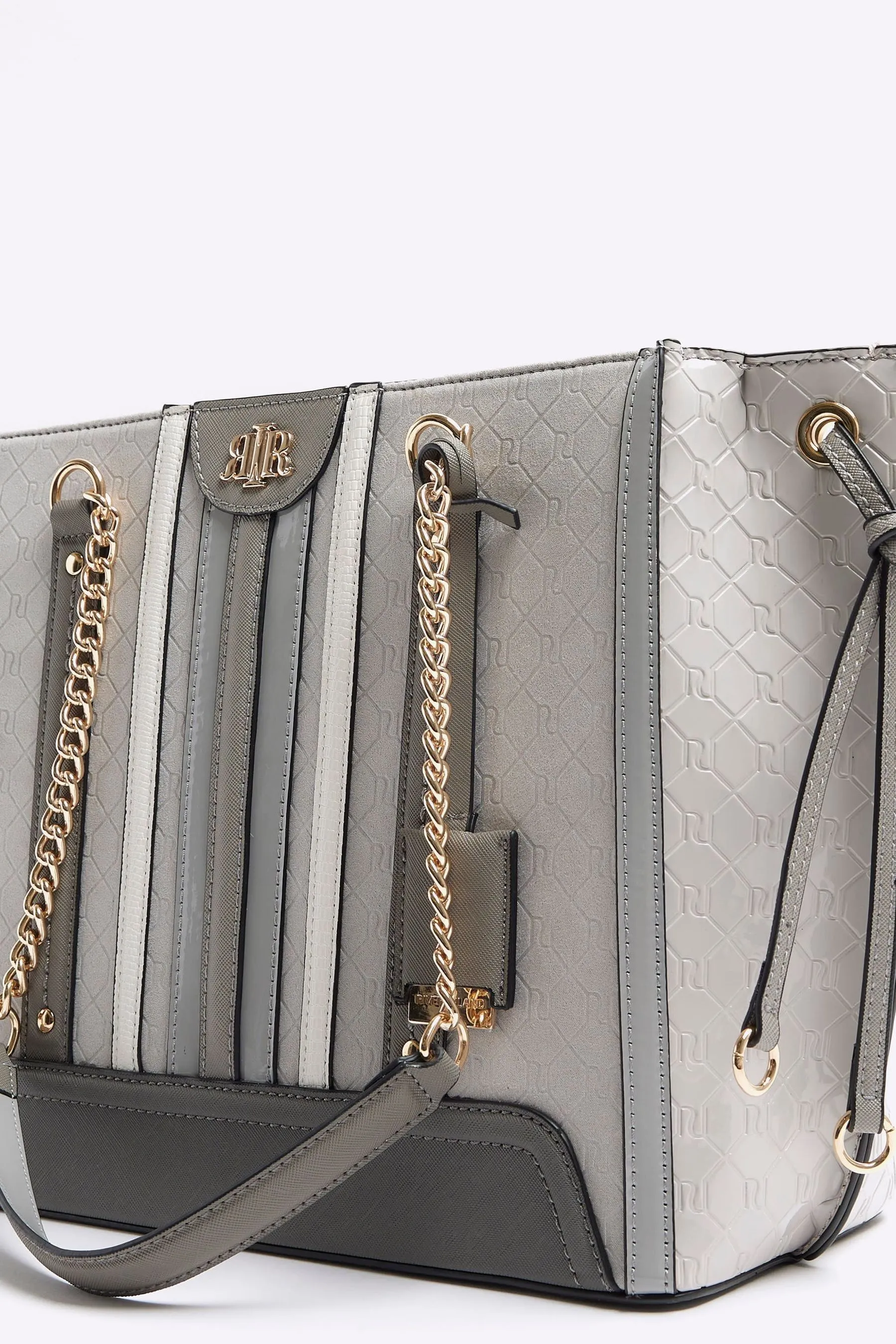 River Island - Borsa shopping con pannelli diplomatici