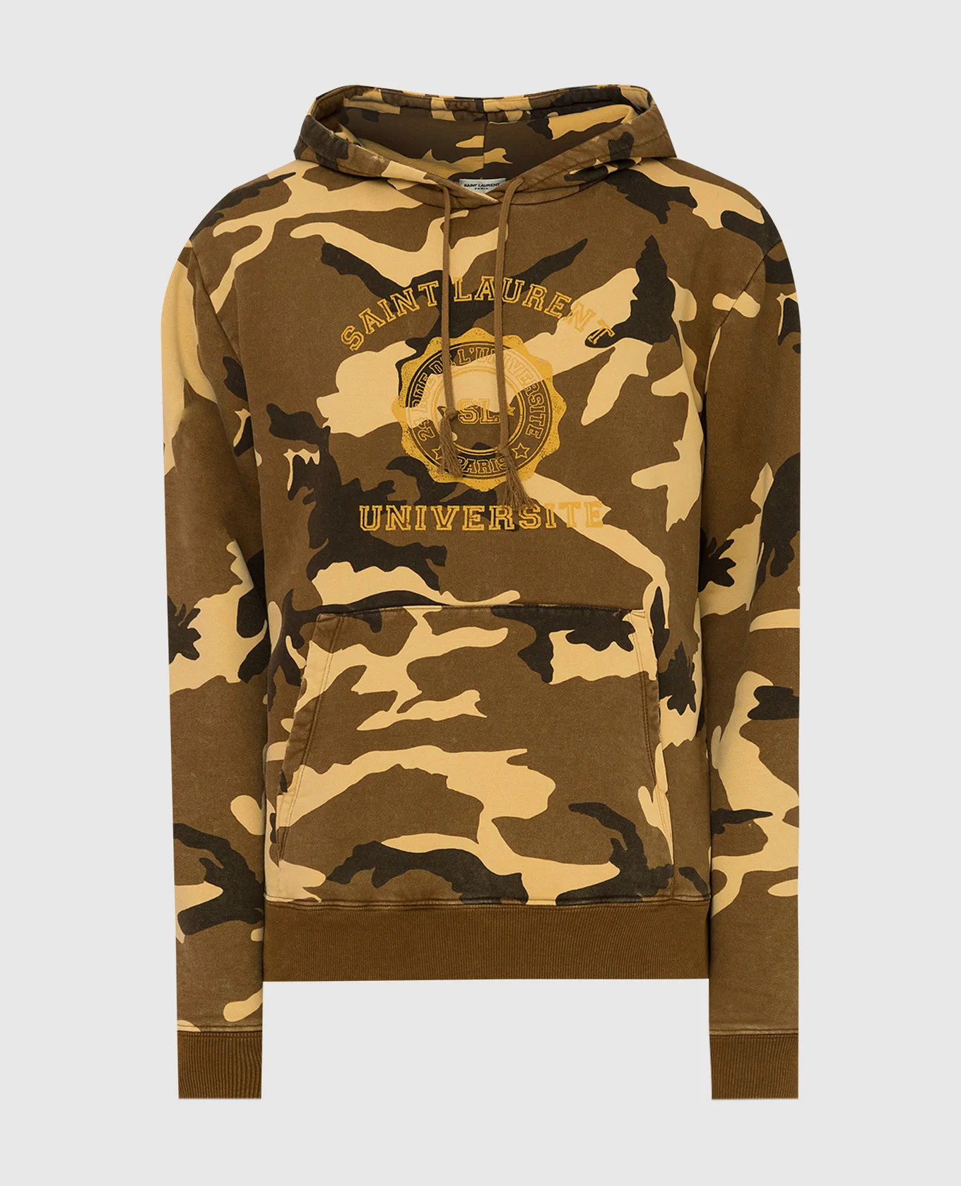Saint Laurent Felpa con cappuccio con stampa mimetica 646108YBZL2