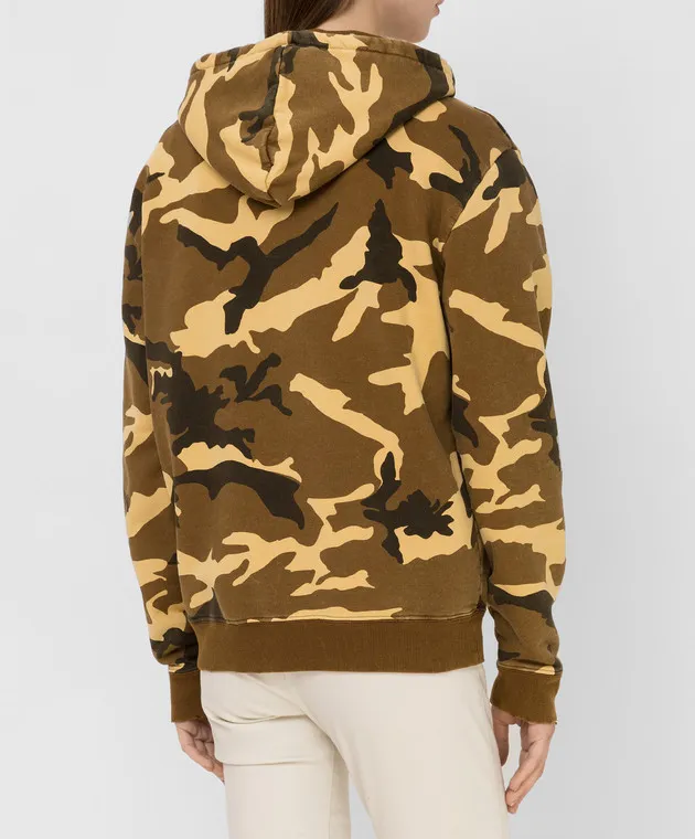 Saint Laurent Felpa con cappuccio con stampa mimetica 646108YBZL2