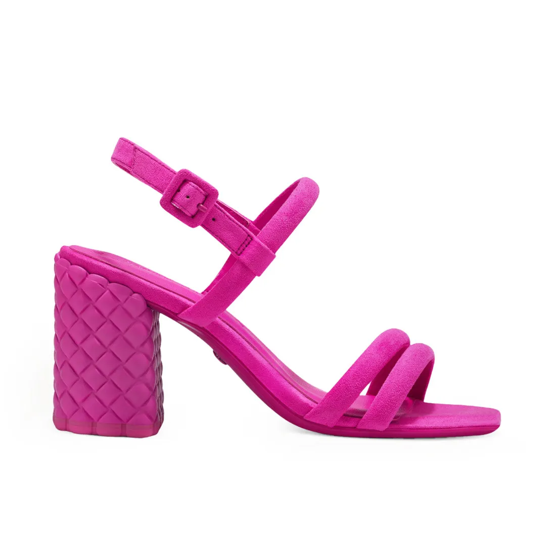 Sandalo vegano Tamaris fucsia con tacco alto a blocco