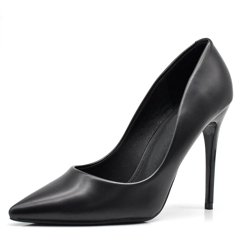 Scarpe Da Donna Décolleté Cerimonia Sposa Tacco Spillo 10.5cm 8378 nero bianco