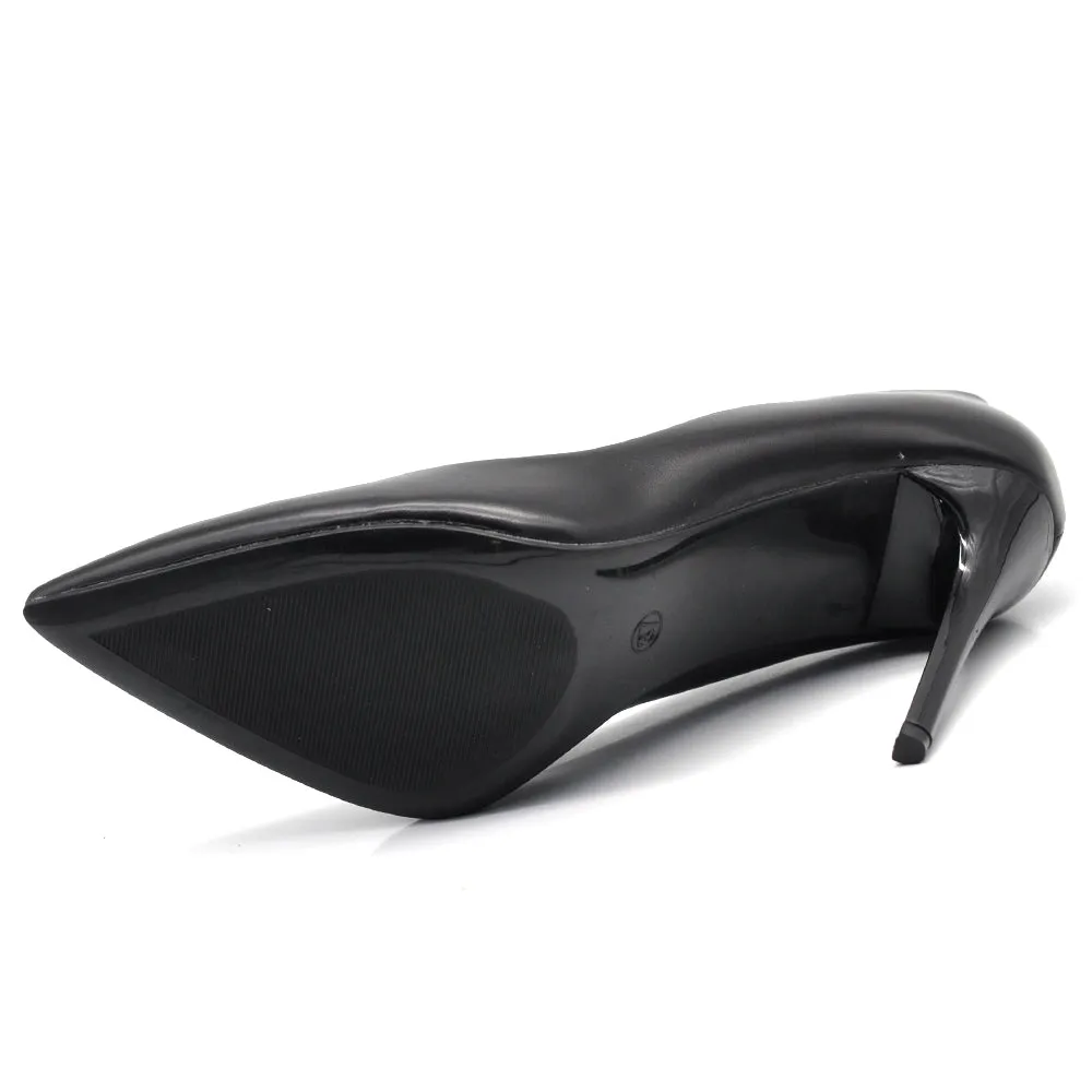 Scarpe Da Donna Décolleté Cerimonia Sposa Tacco Spillo 10.5cm 8378 nero bianco