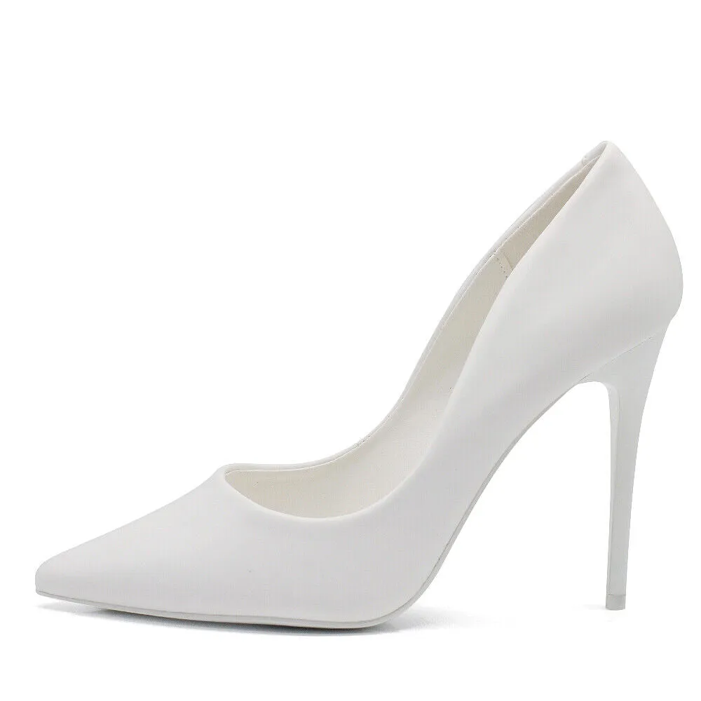 Scarpe Da Donna Décolleté Cerimonia Sposa Tacco Spillo 10.5cm 8378 nero bianco