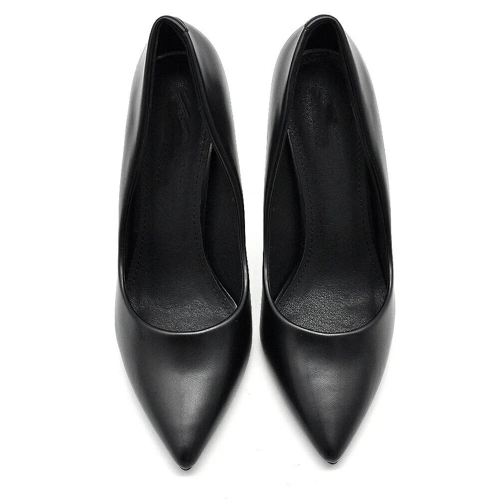 Scarpe Da Donna Décolleté Cerimonia Sposa Tacco Spillo 10.5cm 8378 nero bianco