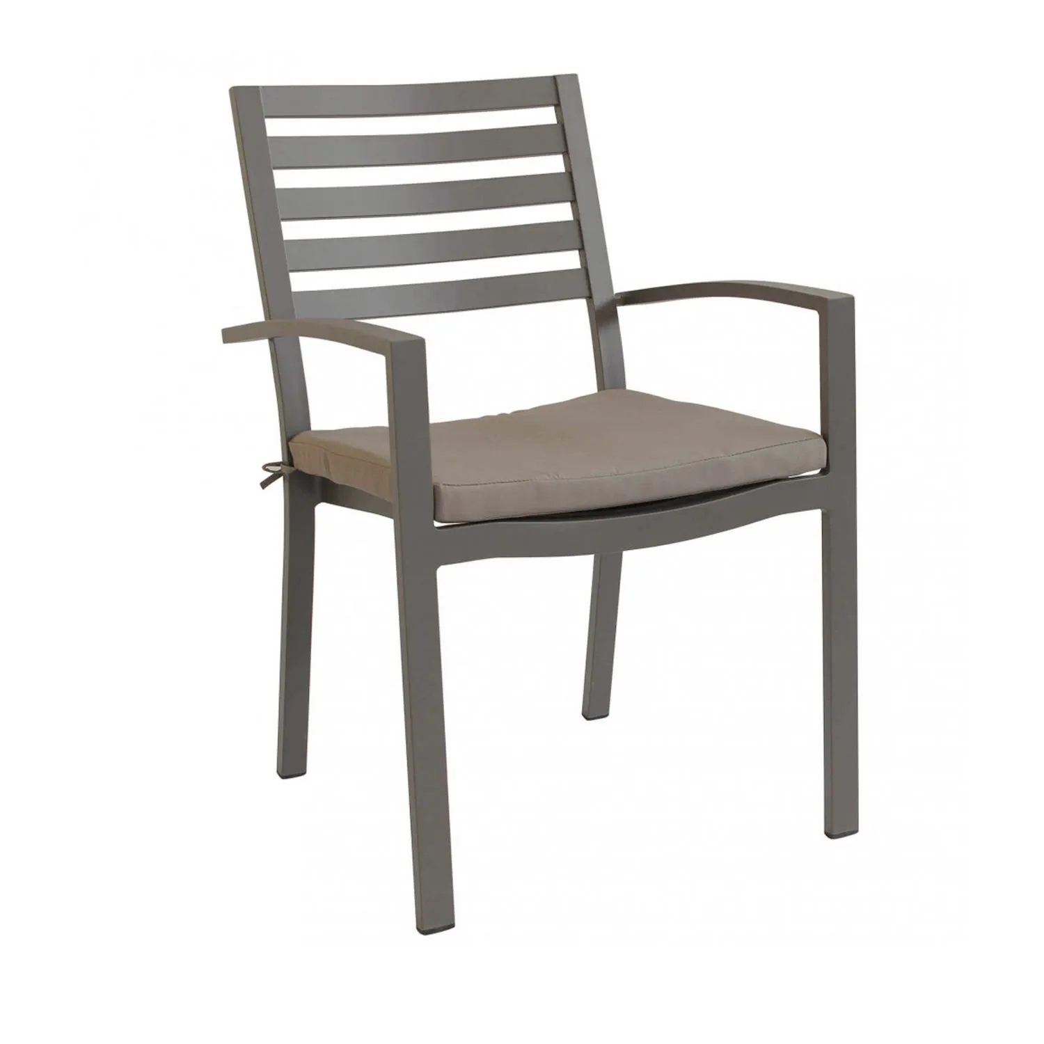 Sedia da giardino con braccioli - taupe 