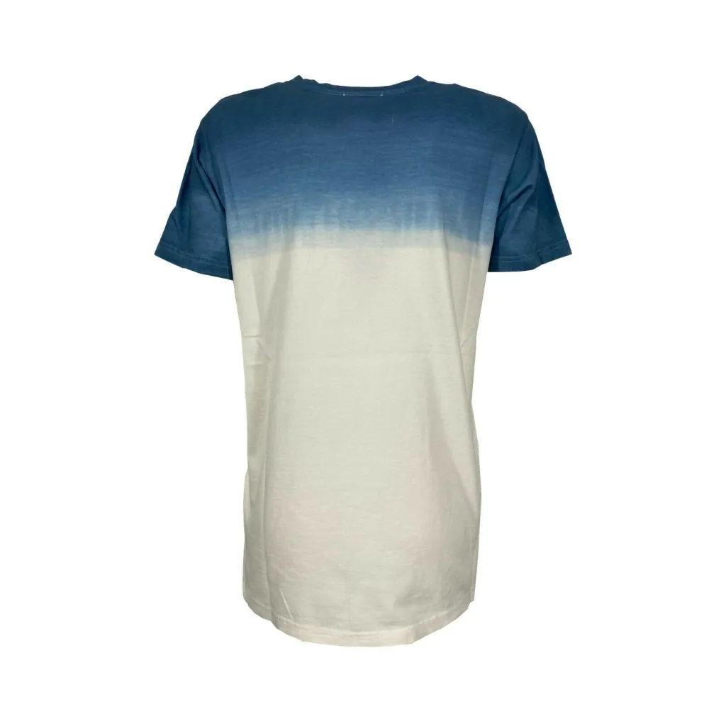 SEMICOUTURE t-shirt donna avorio/denim stampa logo nera art Y2SJ01 MADE IN ITALY