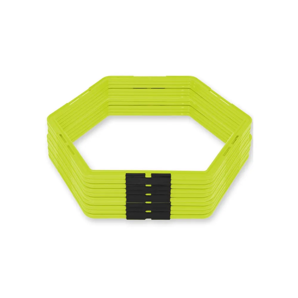 SET ESAGONI 10 PEZZI GIALLO FLUO ZEUS SPORT