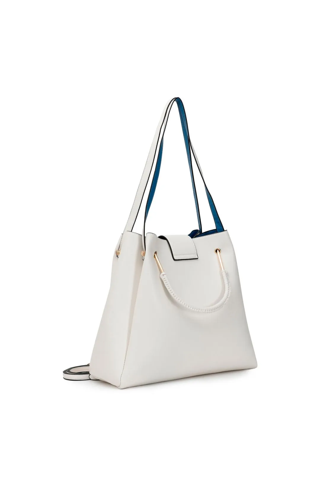 Shopping bag con manico di metallo rivestito