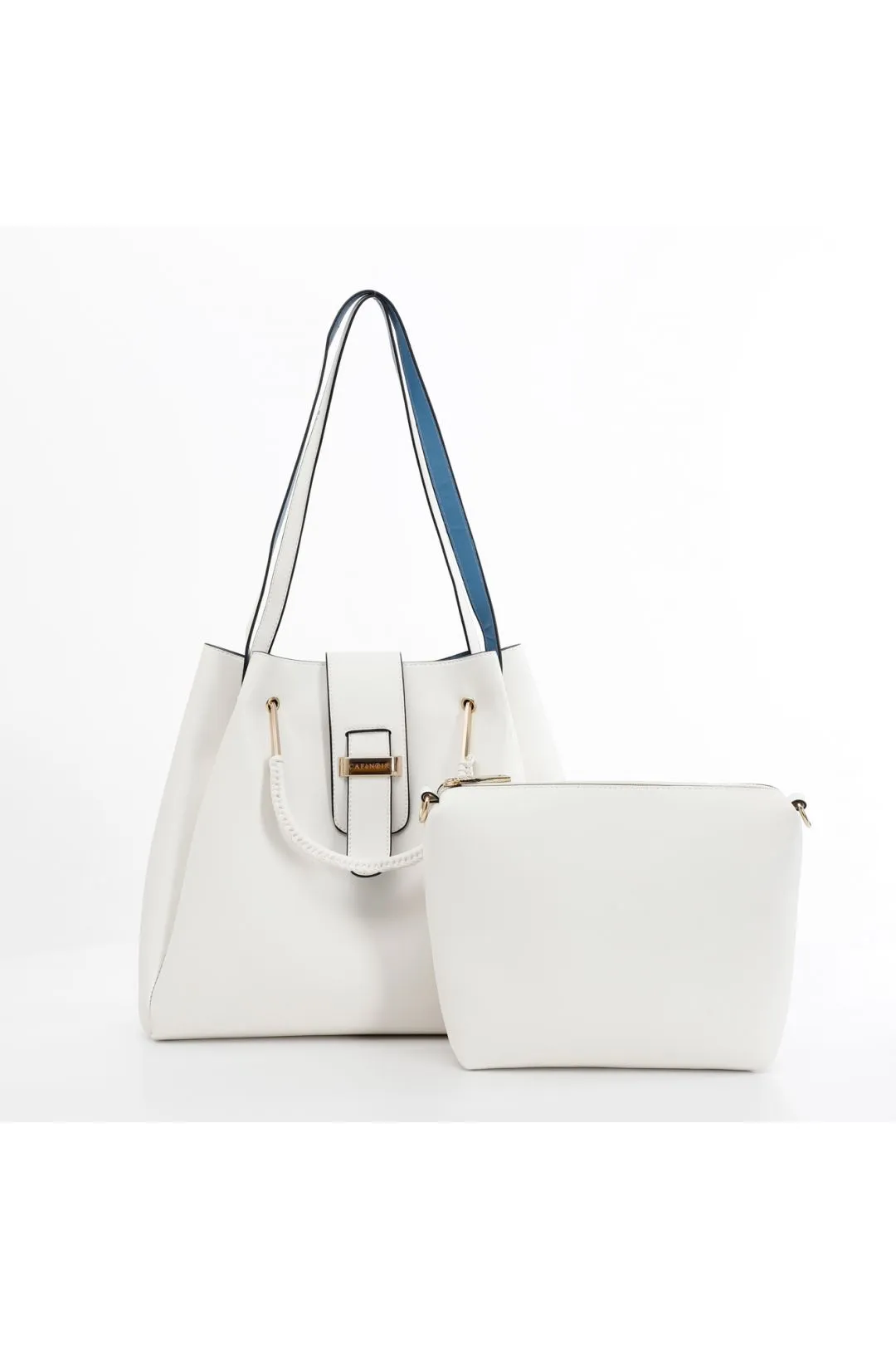 Shopping bag con manico di metallo rivestito