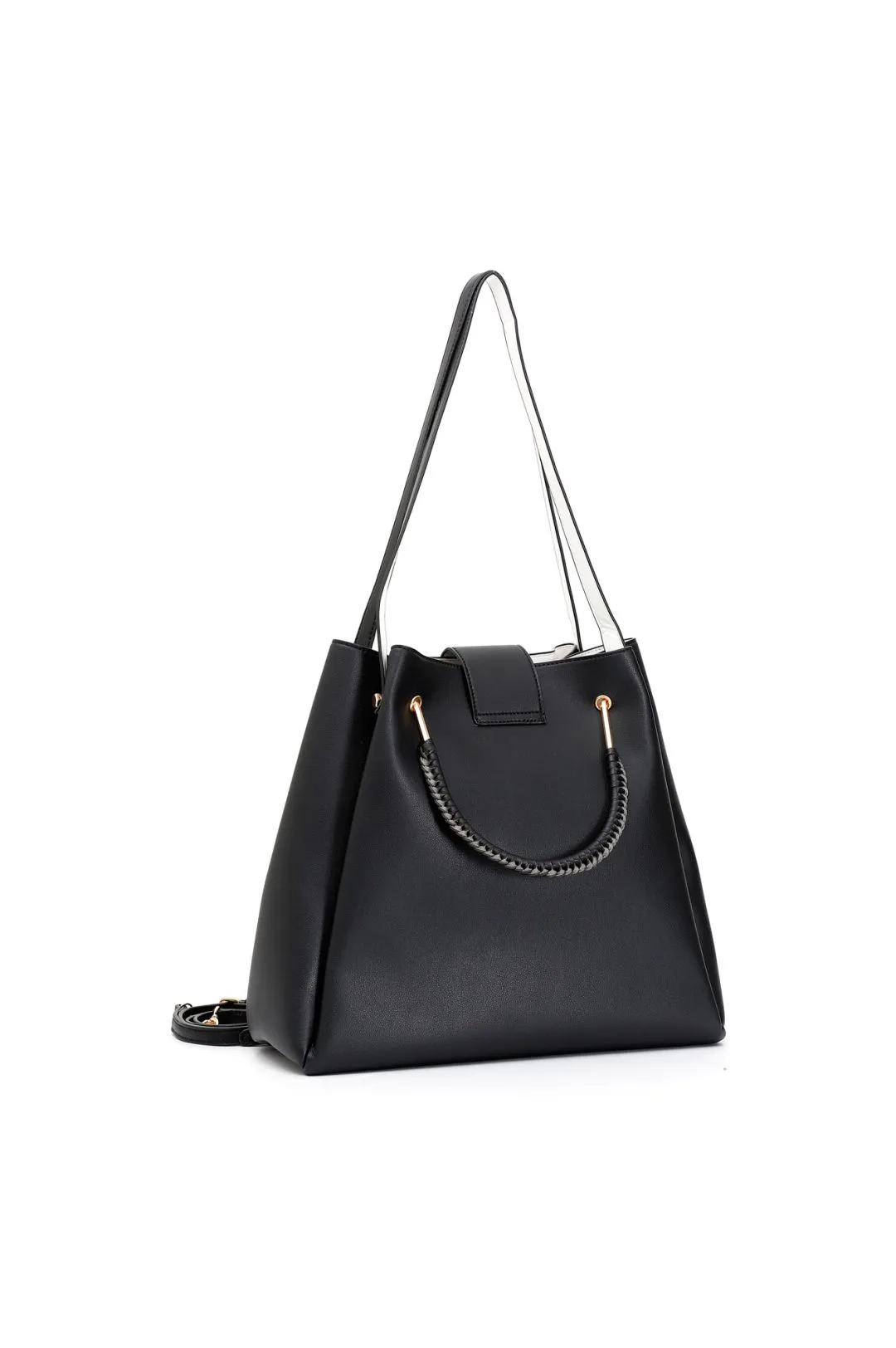 Shopping bag con manico di metallo rivestito