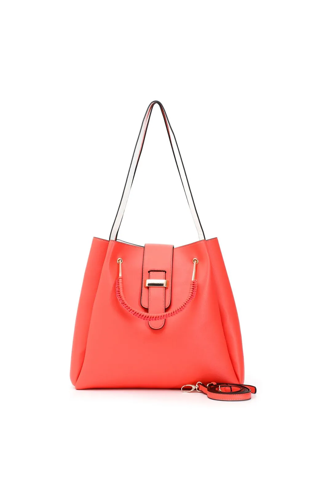 Shopping bag con manico di metallo rivestito