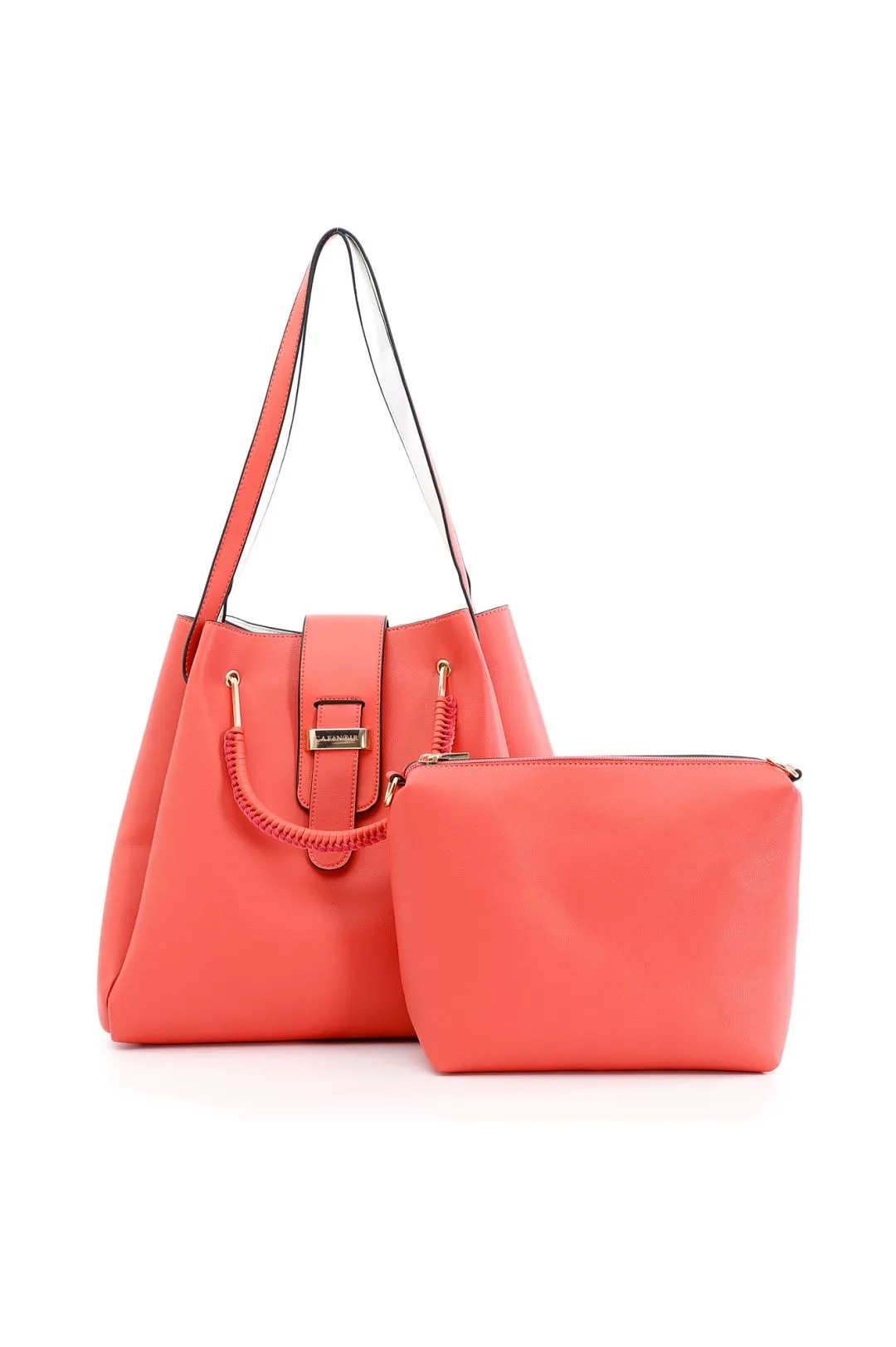 Shopping bag con manico di metallo rivestito