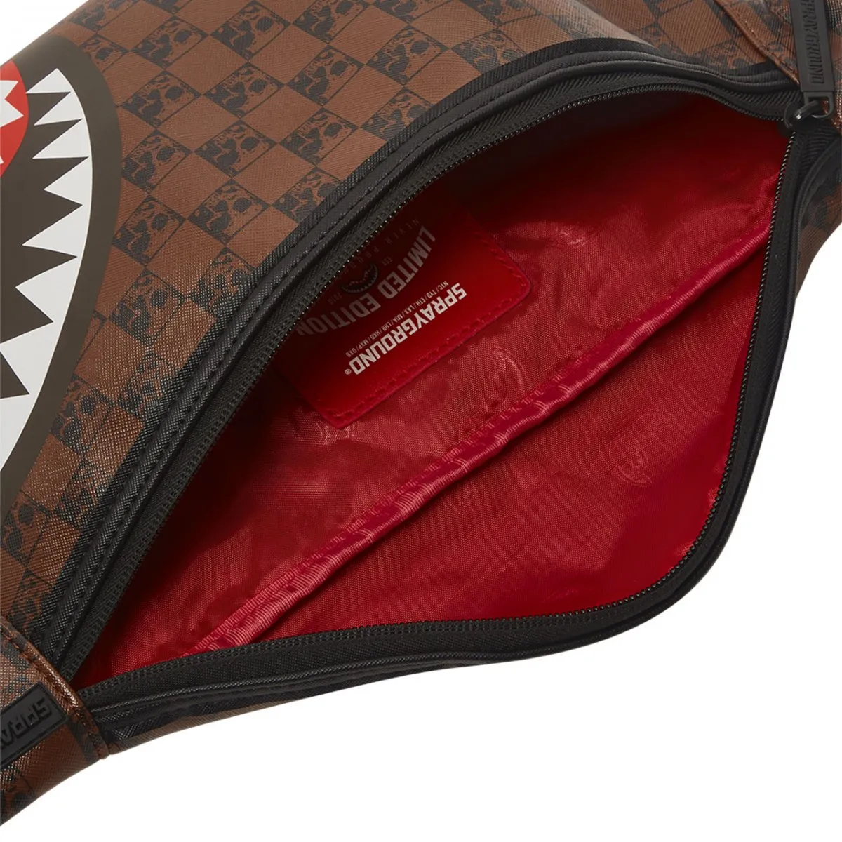 Skull Check Crossbody, Marrone