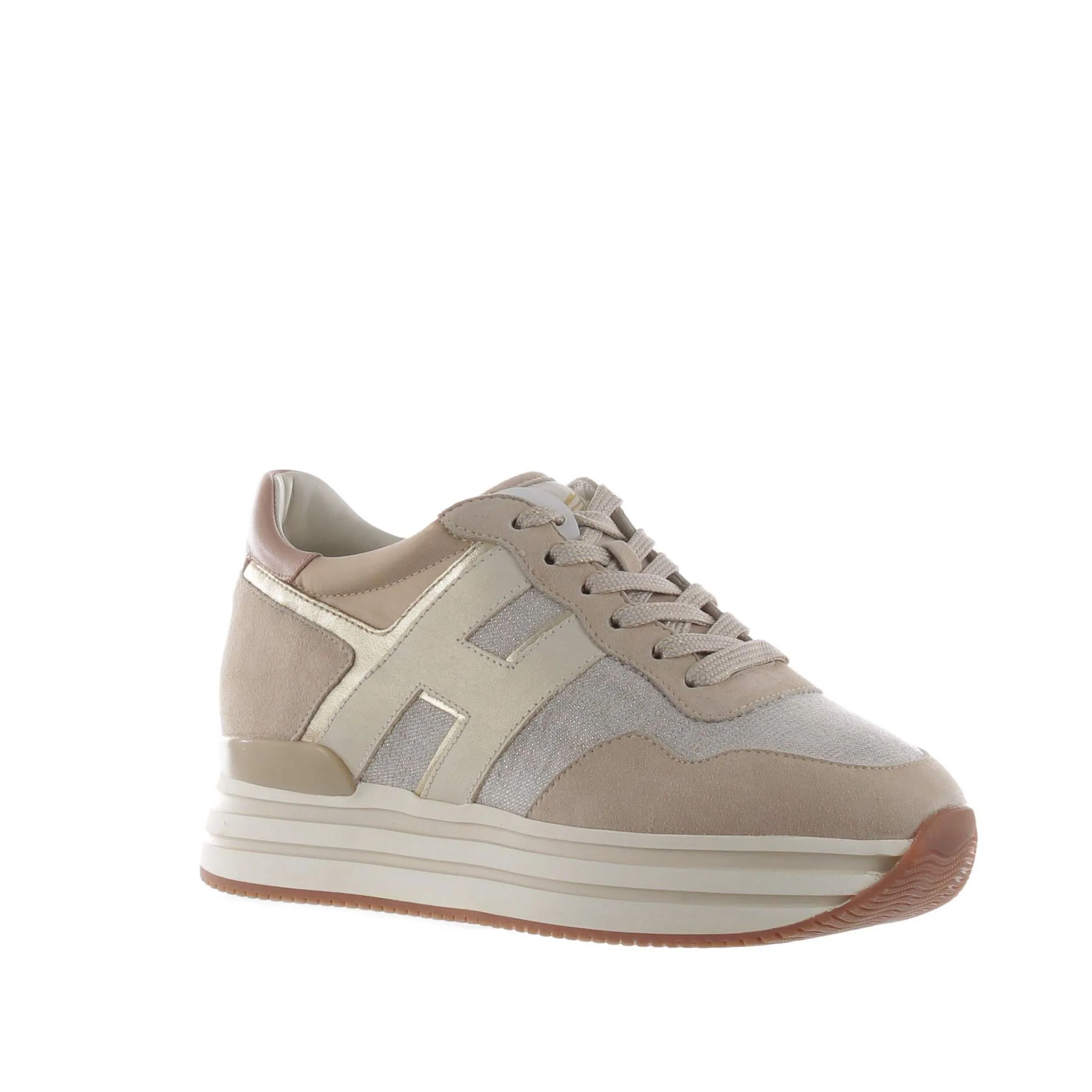 Sneaker hogan midi platform h222 in camoscio