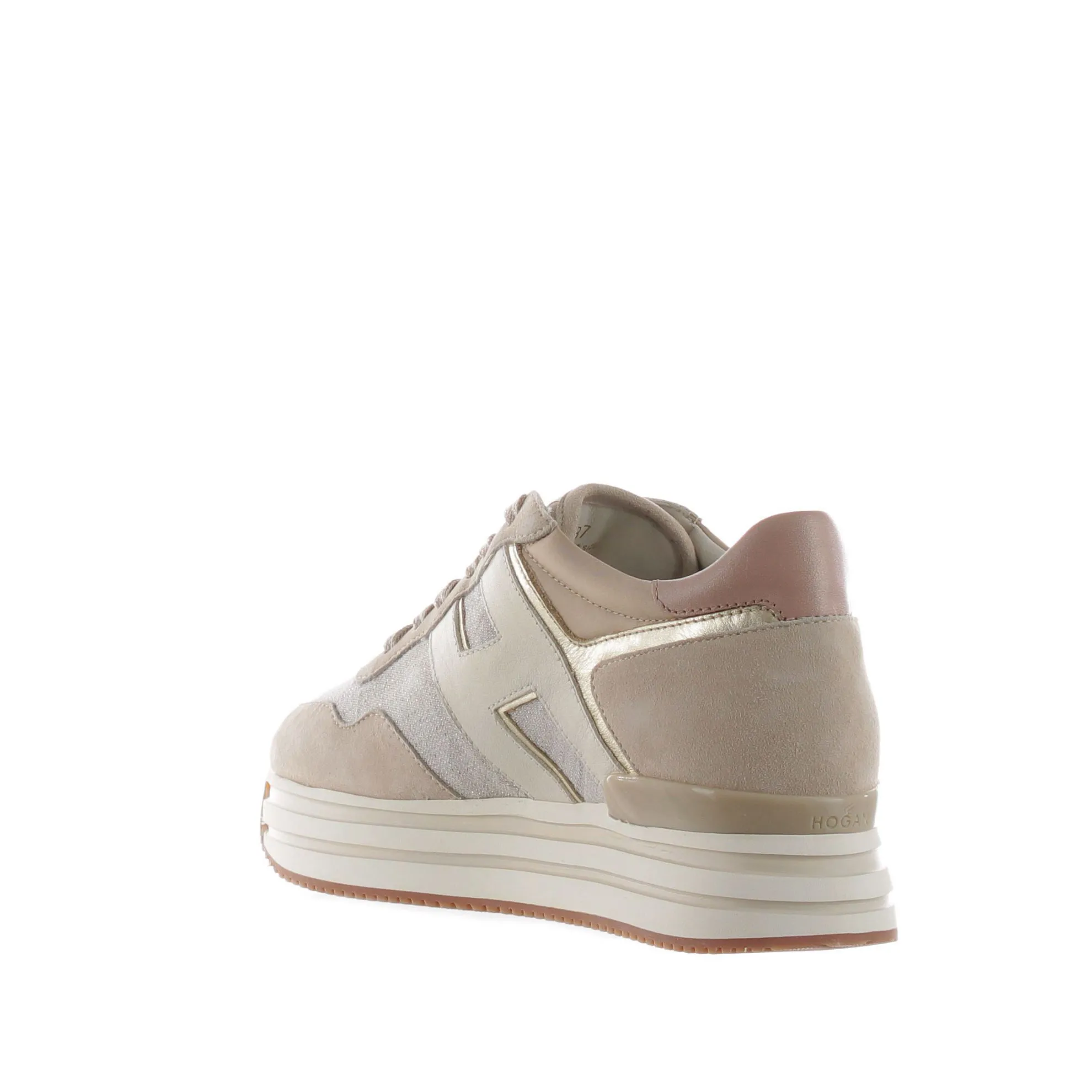 Sneaker hogan midi platform h222 in camoscio