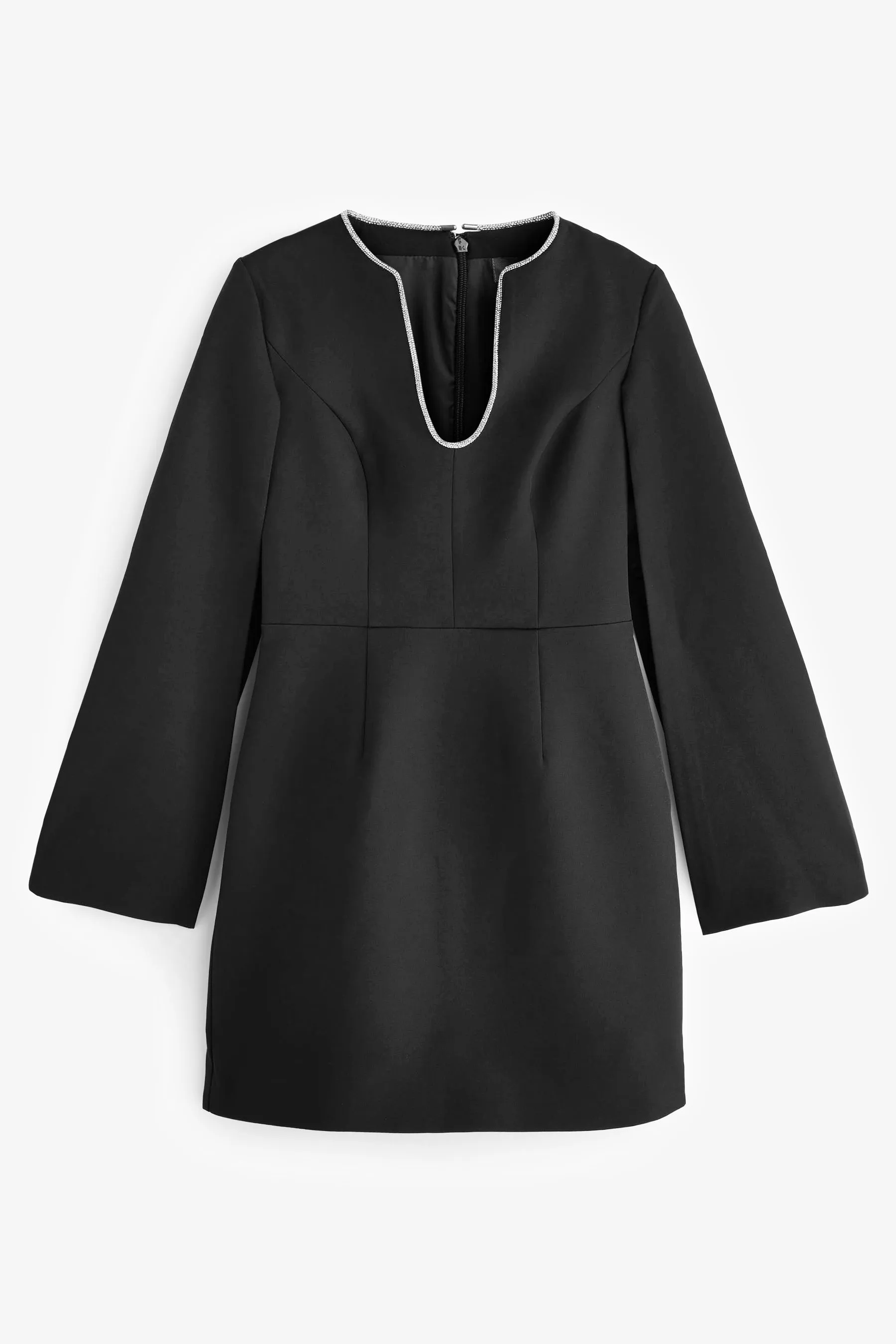 Sosandar - Abito a trapezio con maniche ad a mantella e bordo con strass