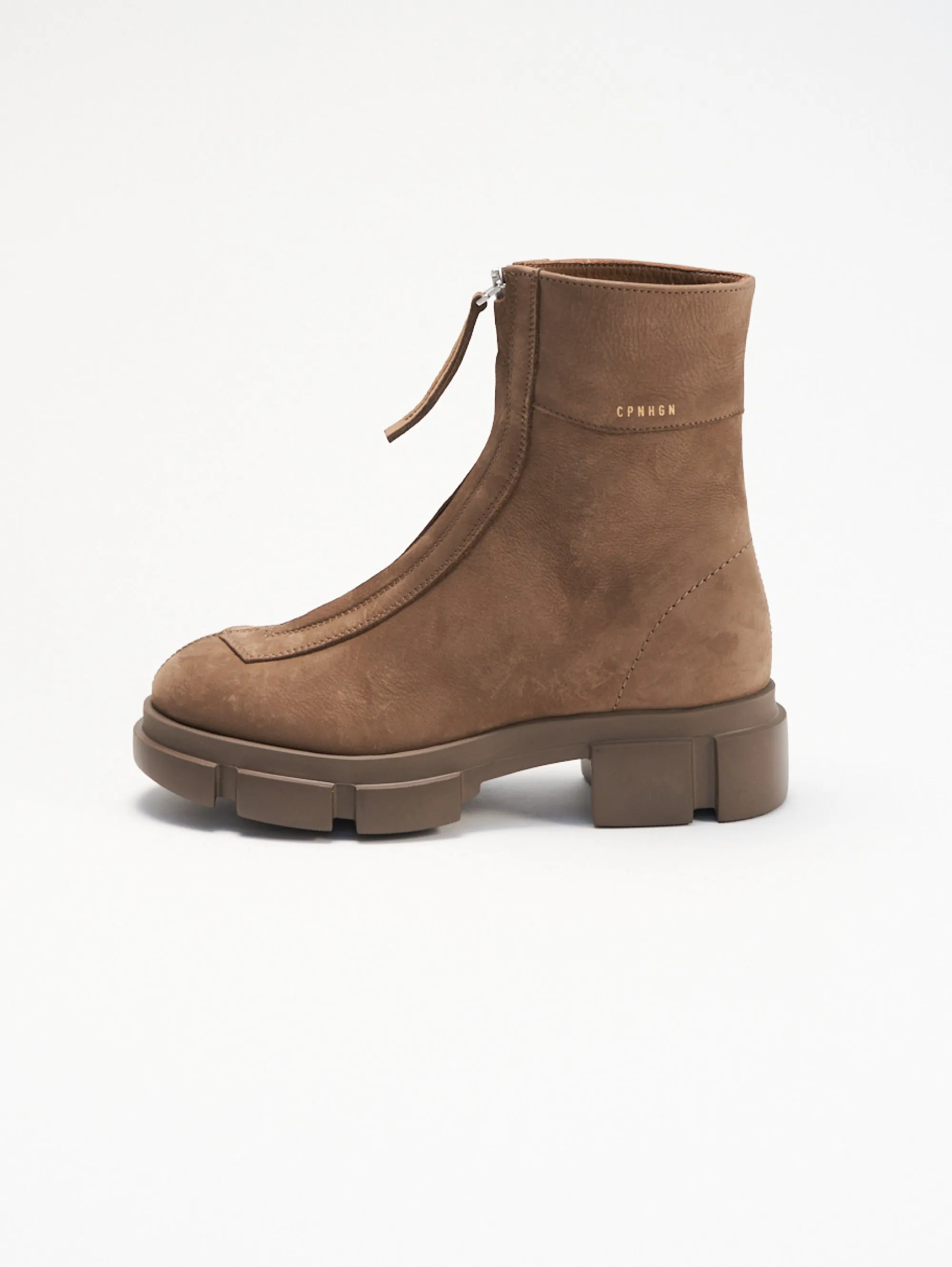 Stivaletti in Nabuk con Zip Marrone