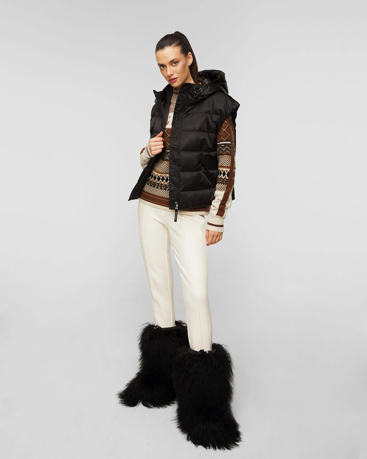 Stivali da neve in pelliccia yeti da donna BOGNER Les Arcs 3 B neri 32347444-1