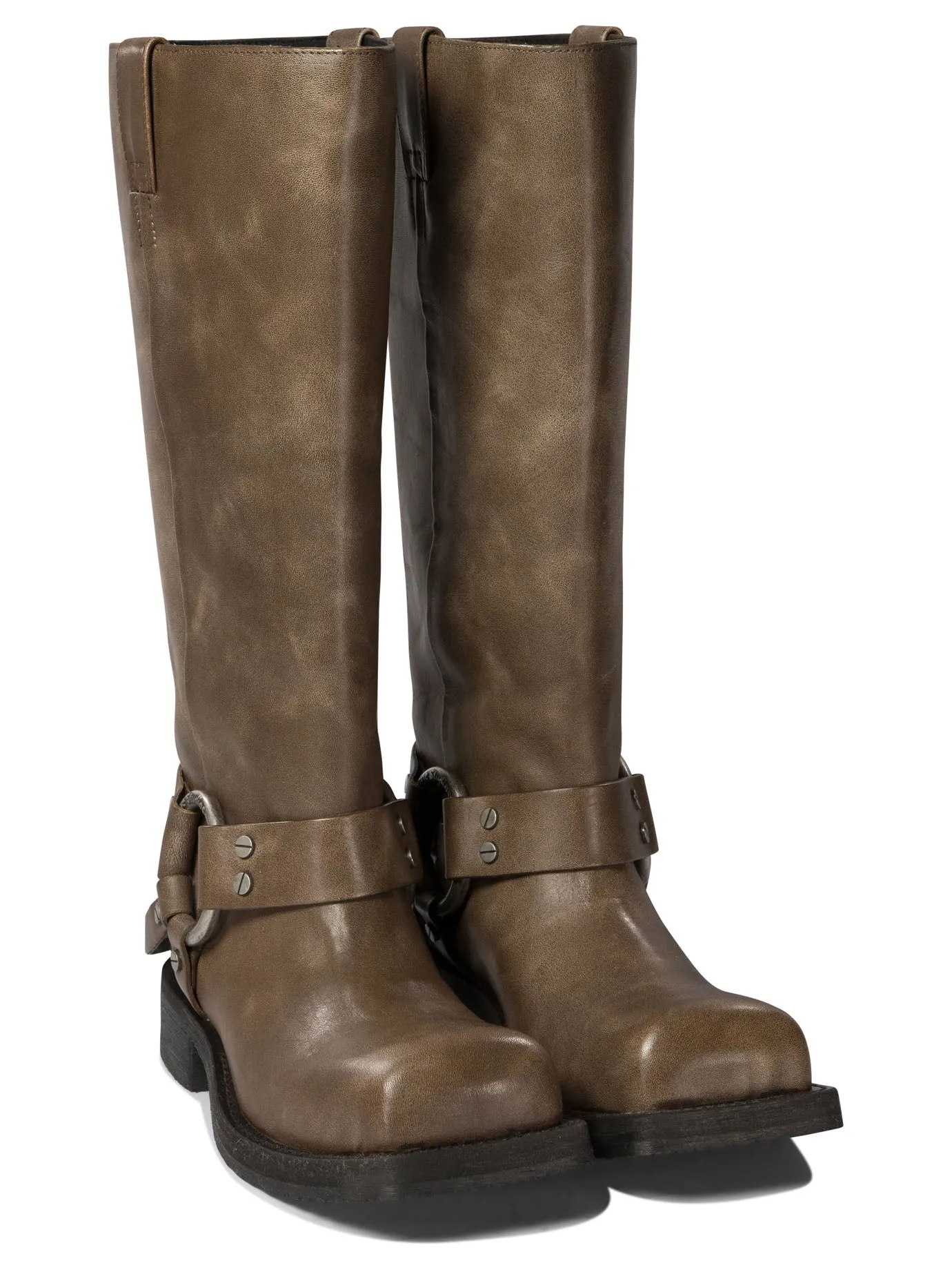 Stivali in pelle Acne Studios con fibbia