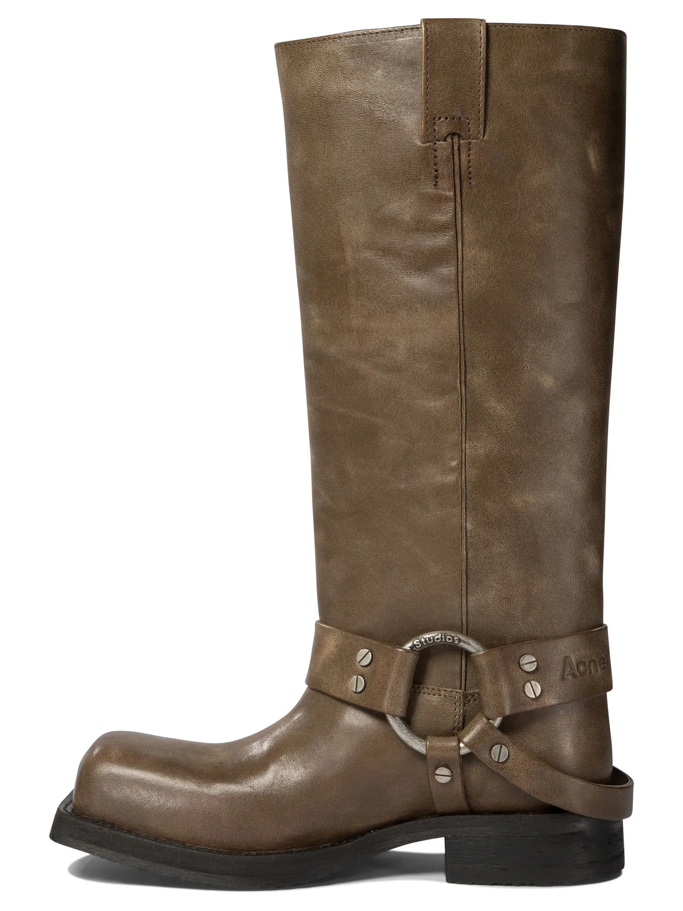 Stivali in pelle Acne Studios con fibbia