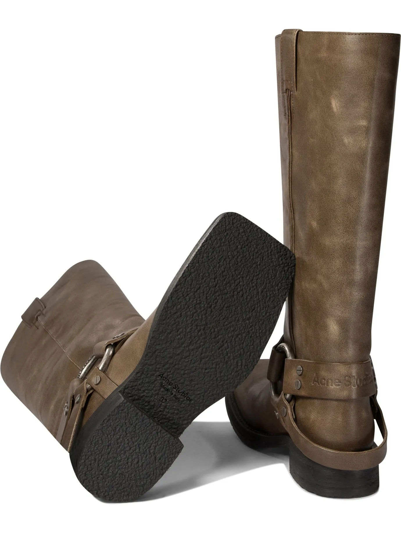 Stivali in pelle Acne Studios con fibbia