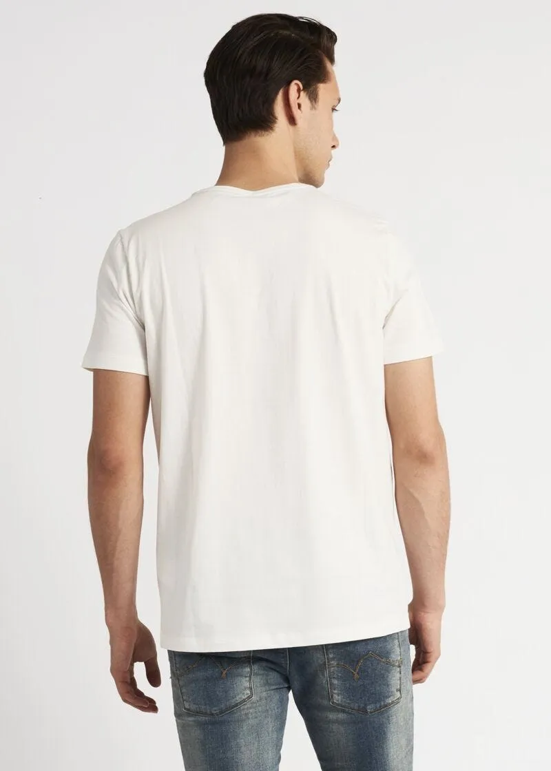 T-shirt con stampa denim