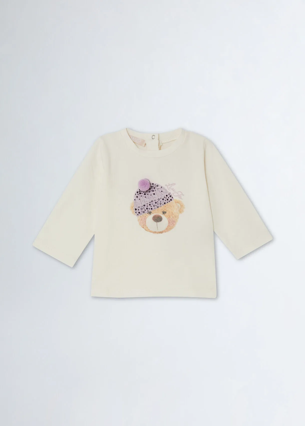 T-shirt con stampa e strass