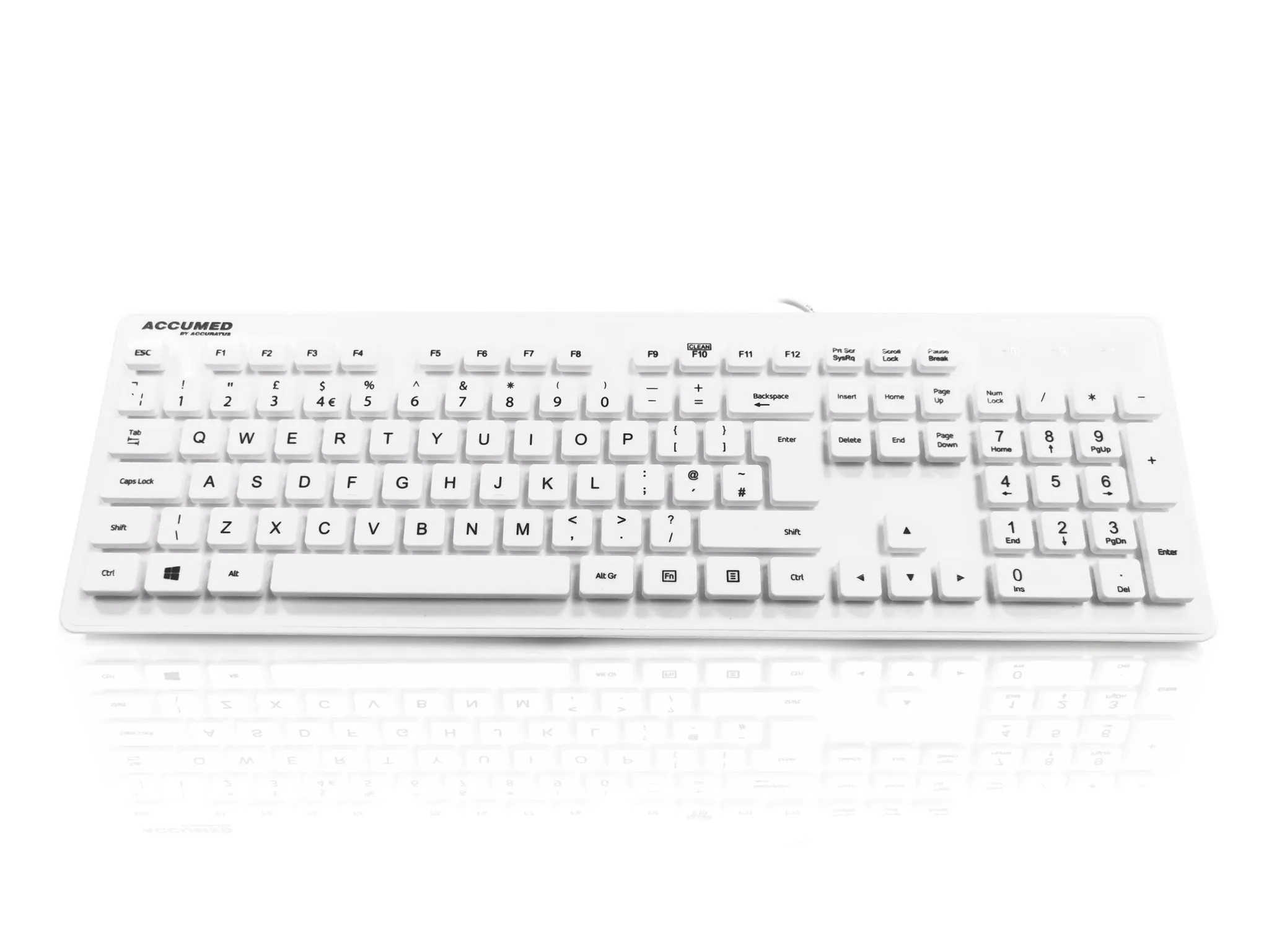 Tastiera Bianco Cablato USB Ceratech, QWERTY (UK) Medico