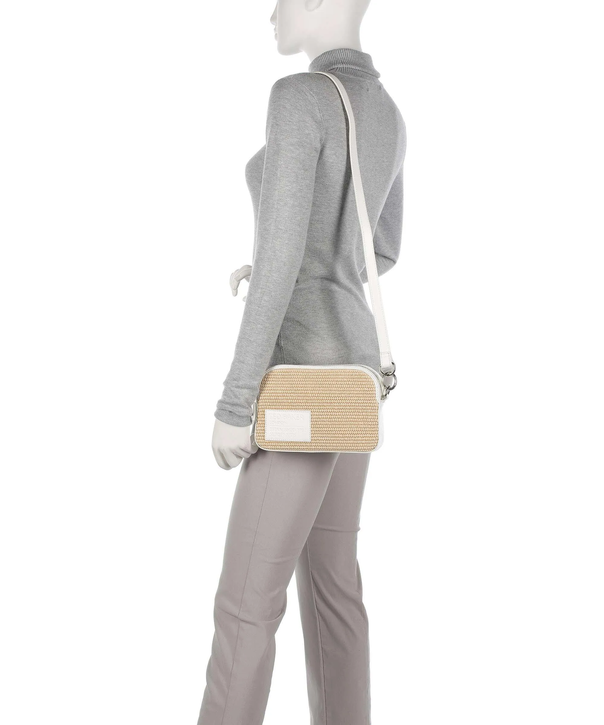  Ted Baker Stello Borsa a tracolla polipropilene, pelle a grana fine avorio  