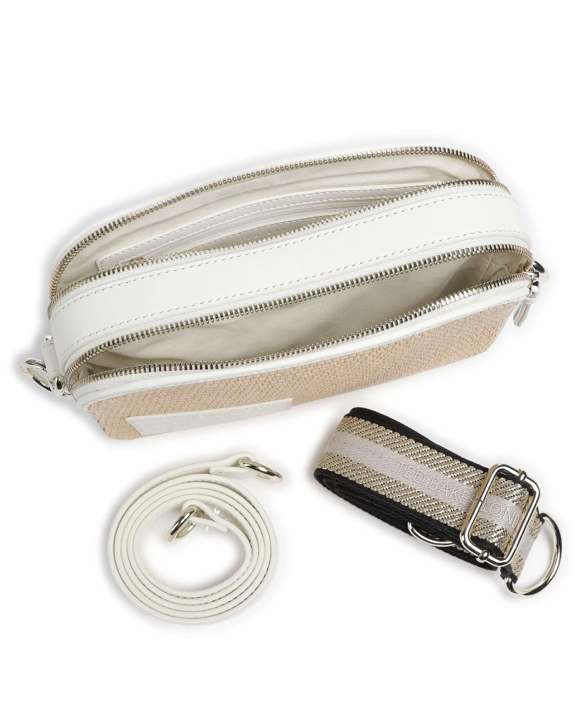  Ted Baker Stello Borsa a tracolla polipropilene, pelle a grana fine avorio  