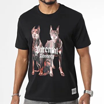 Tee Shirt Oversize Large Front Dogs Nero