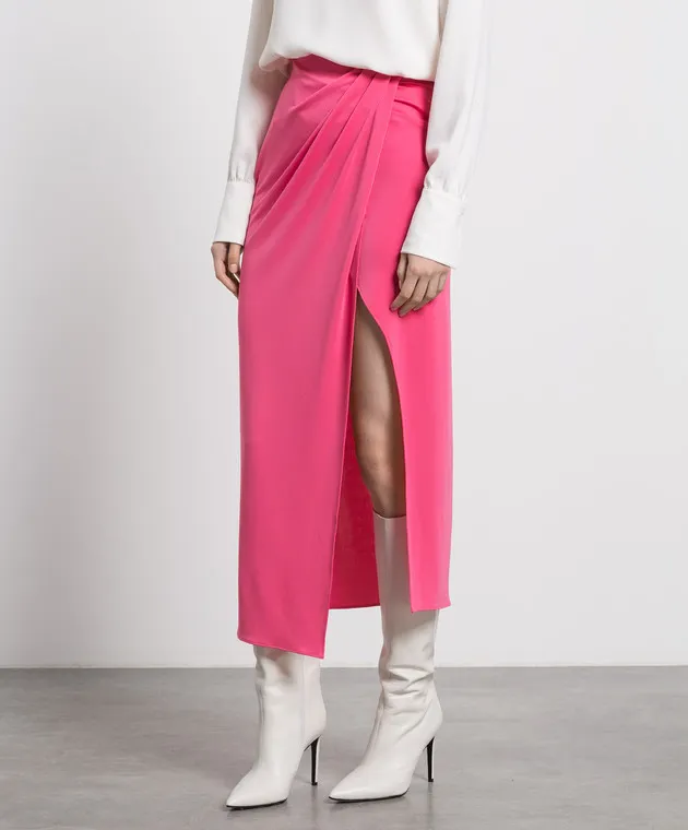 The Andamane Gonna longuette drappeggiata rosa T110301BTJP073
