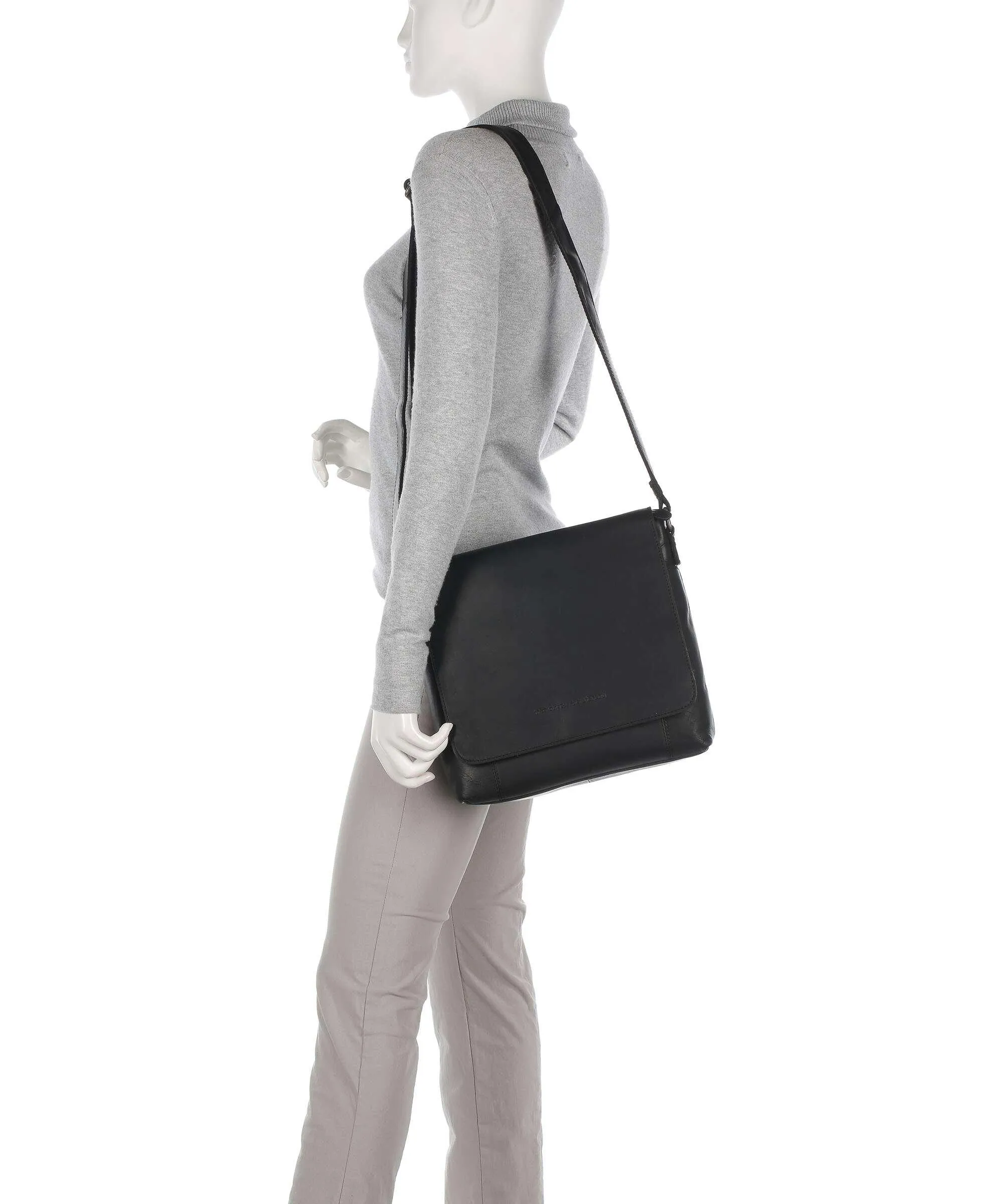  The Chesterfield Brand Cow Wax Pull Up Nani Borsa a spalla pelle di vacchetta pull-up nero  