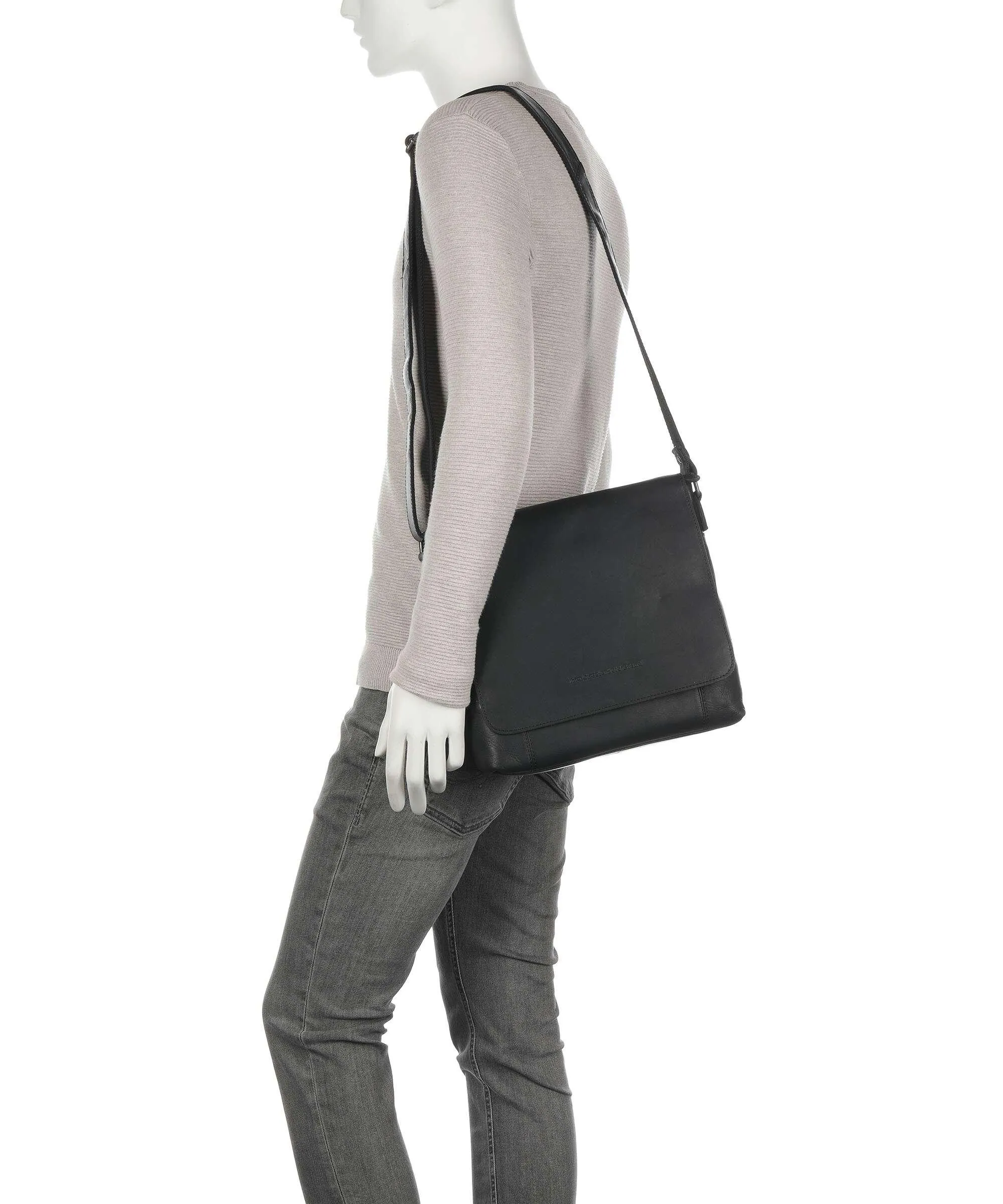  The Chesterfield Brand Cow Wax Pull Up Nani Borsa a spalla pelle di vacchetta pull-up nero  