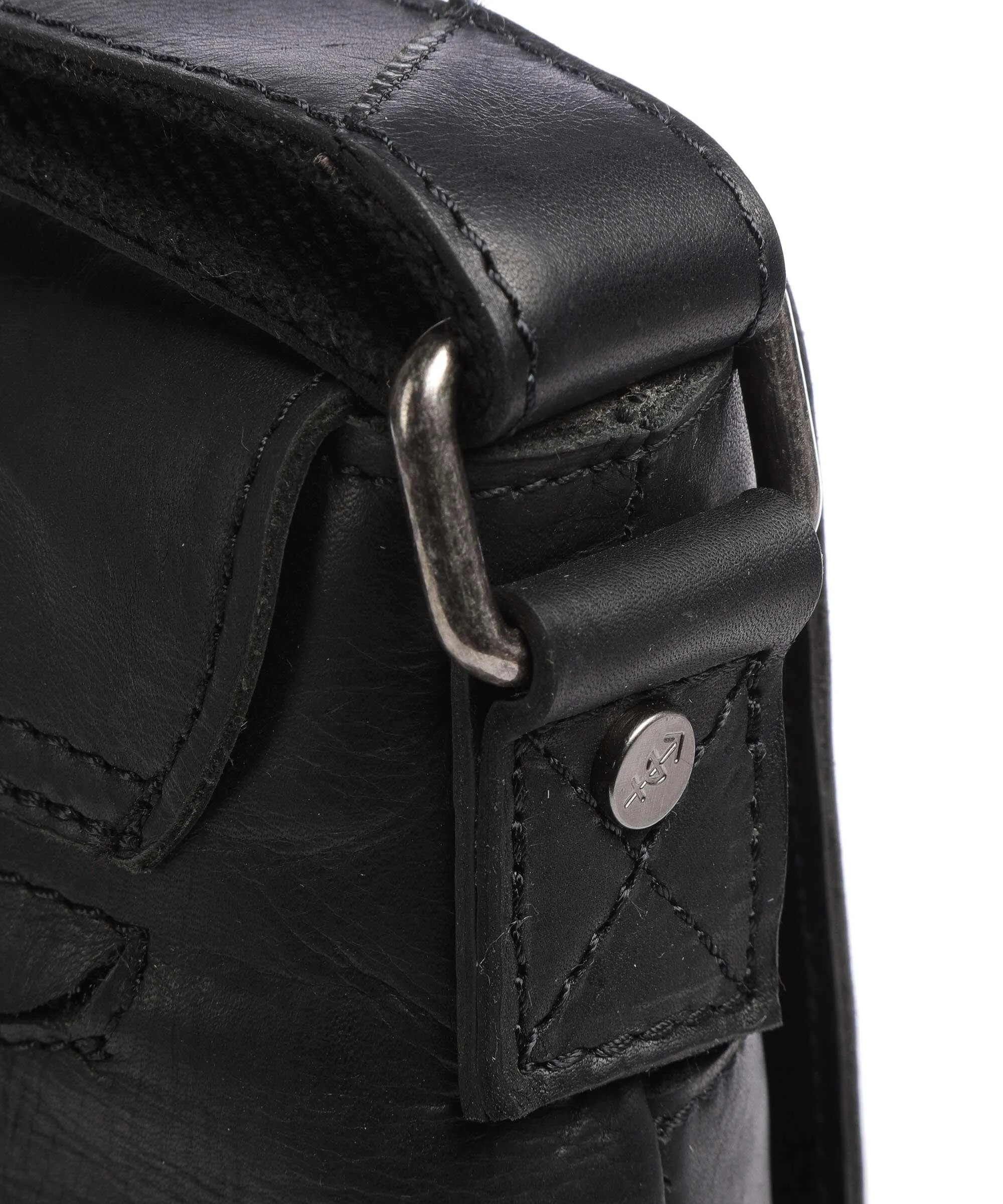  The Chesterfield Brand Cow Wax Pull Up Nani Borsa a spalla pelle di vacchetta pull-up nero  