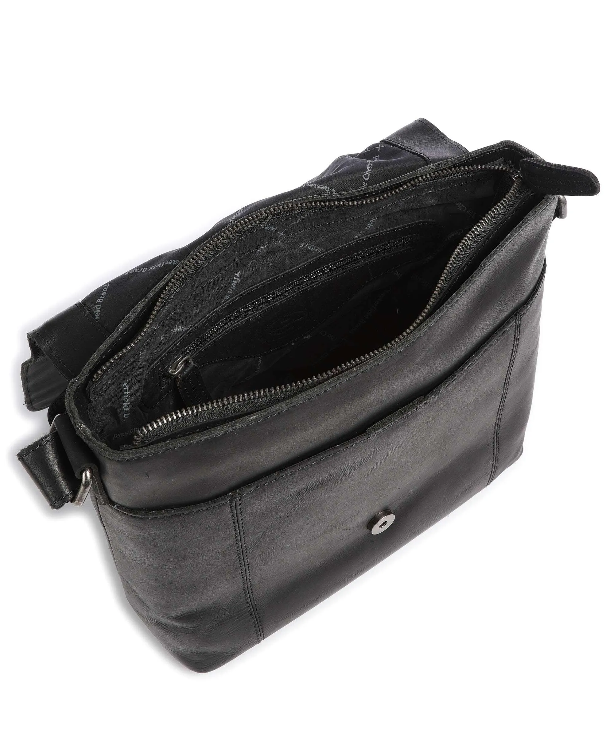  The Chesterfield Brand Cow Wax Pull Up Nani Borsa a spalla pelle di vacchetta pull-up nero  