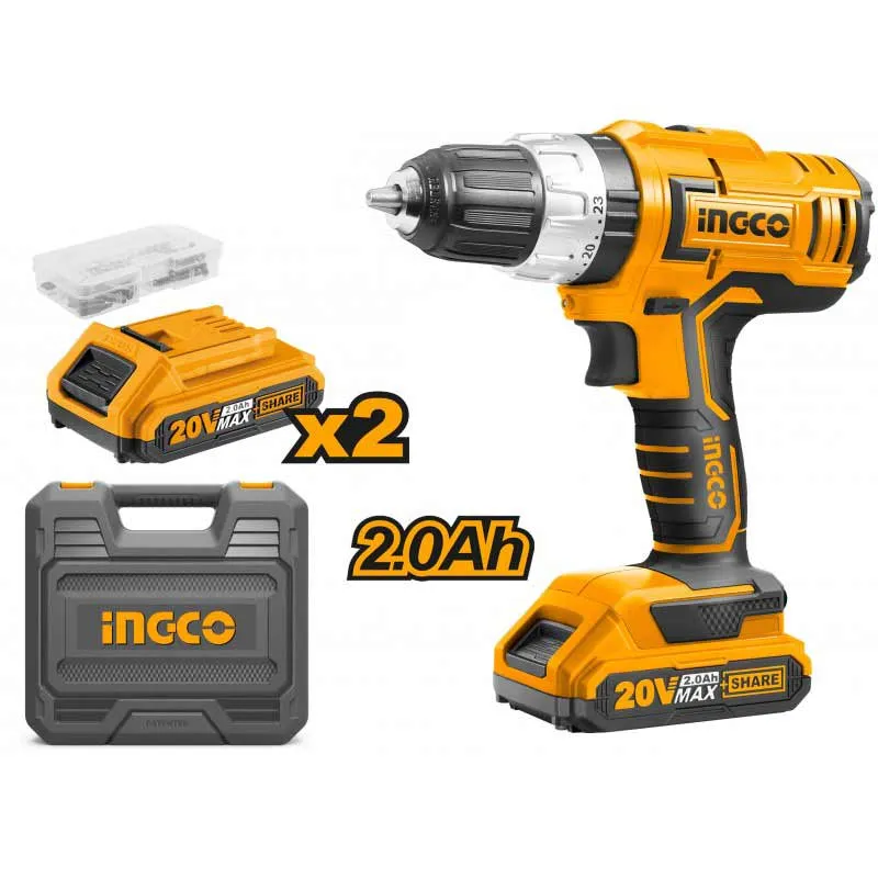 Trapano a percussione (2x2.0ah) 20V Ingco CIDLI20031 