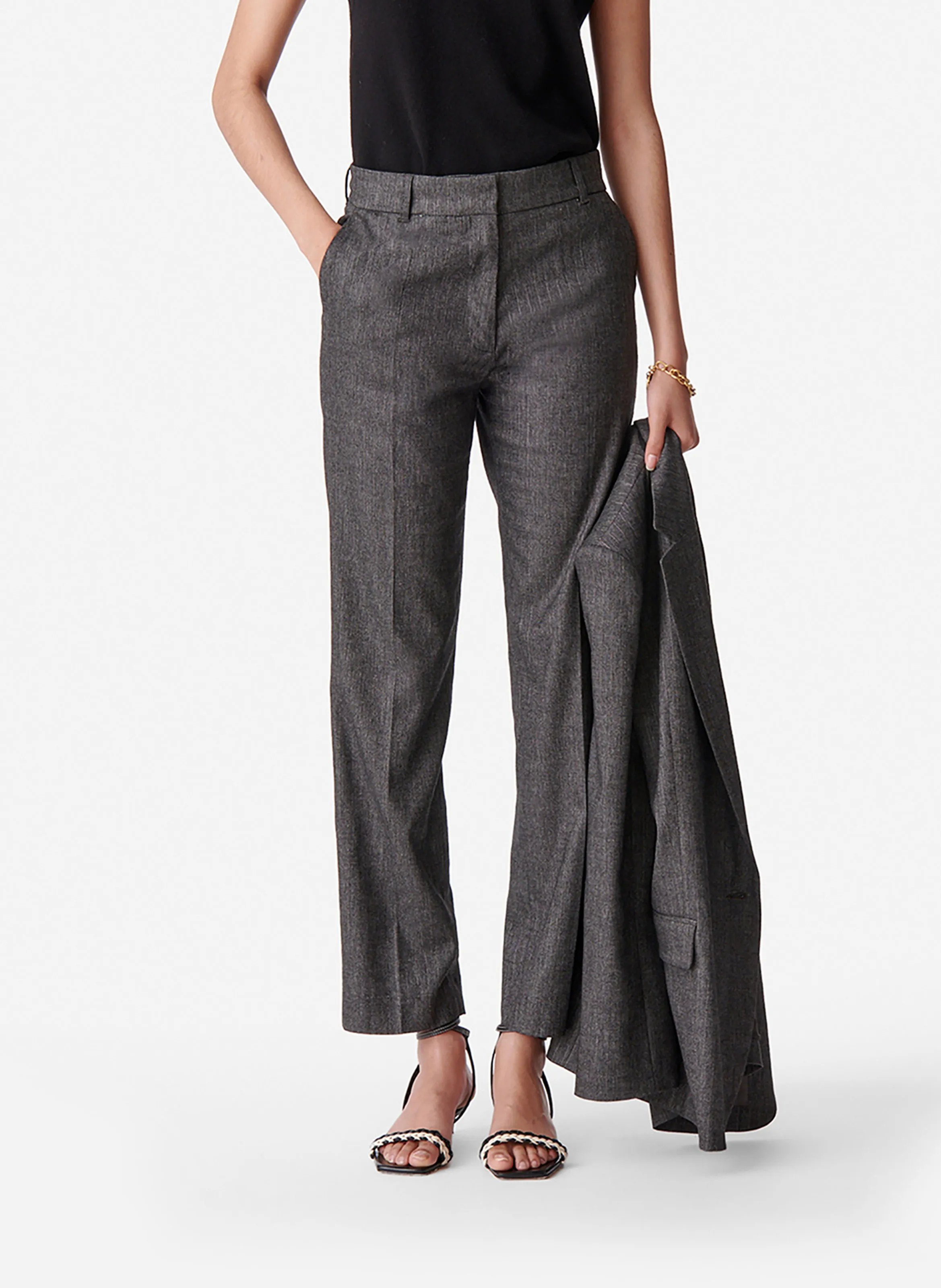  VANESSA BRUNO   DANDY - Pantaloni da tailleur diritti a righe | Grigio